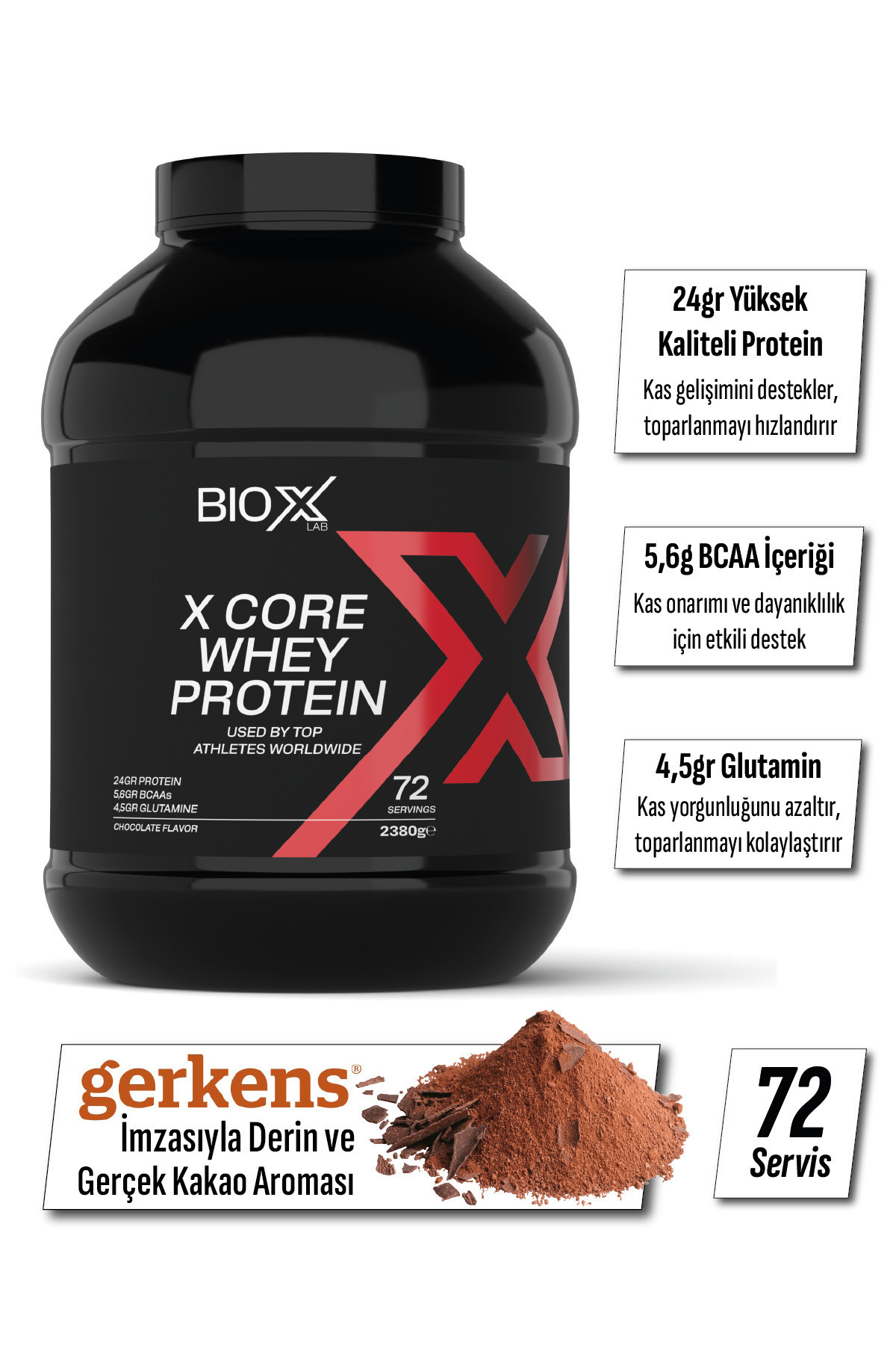 Bioxlab Whey Protein Tozu Çikolata Aromalı 2300 gr 72 Servis