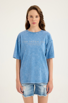 Sevilen Tekstil Kadın Yıkamalı T-Shirt