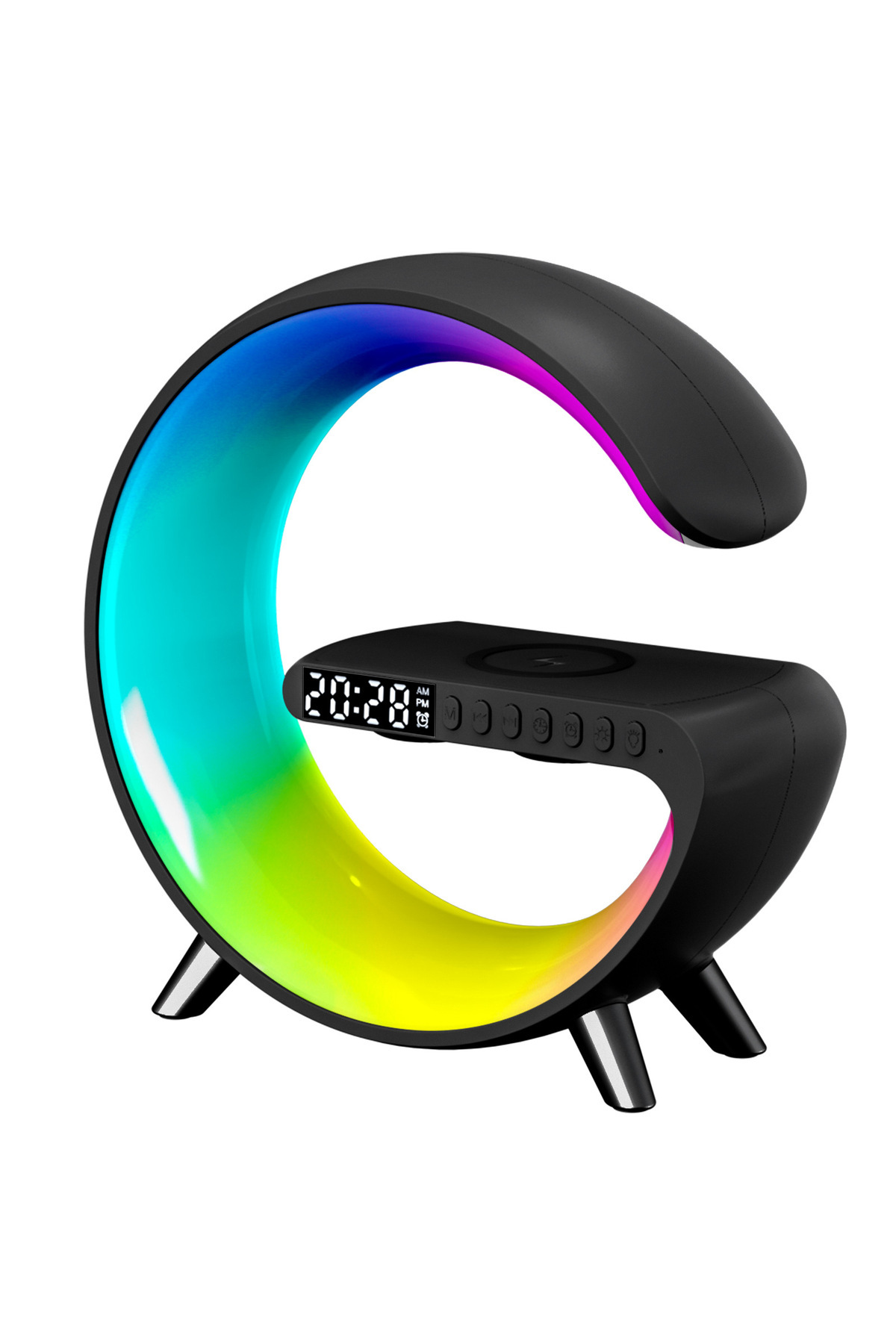 VENTLEX-Smart LED RGB Wireless Lamp 15W Ambient Lights, Digital Clock Display, via app, Black 2