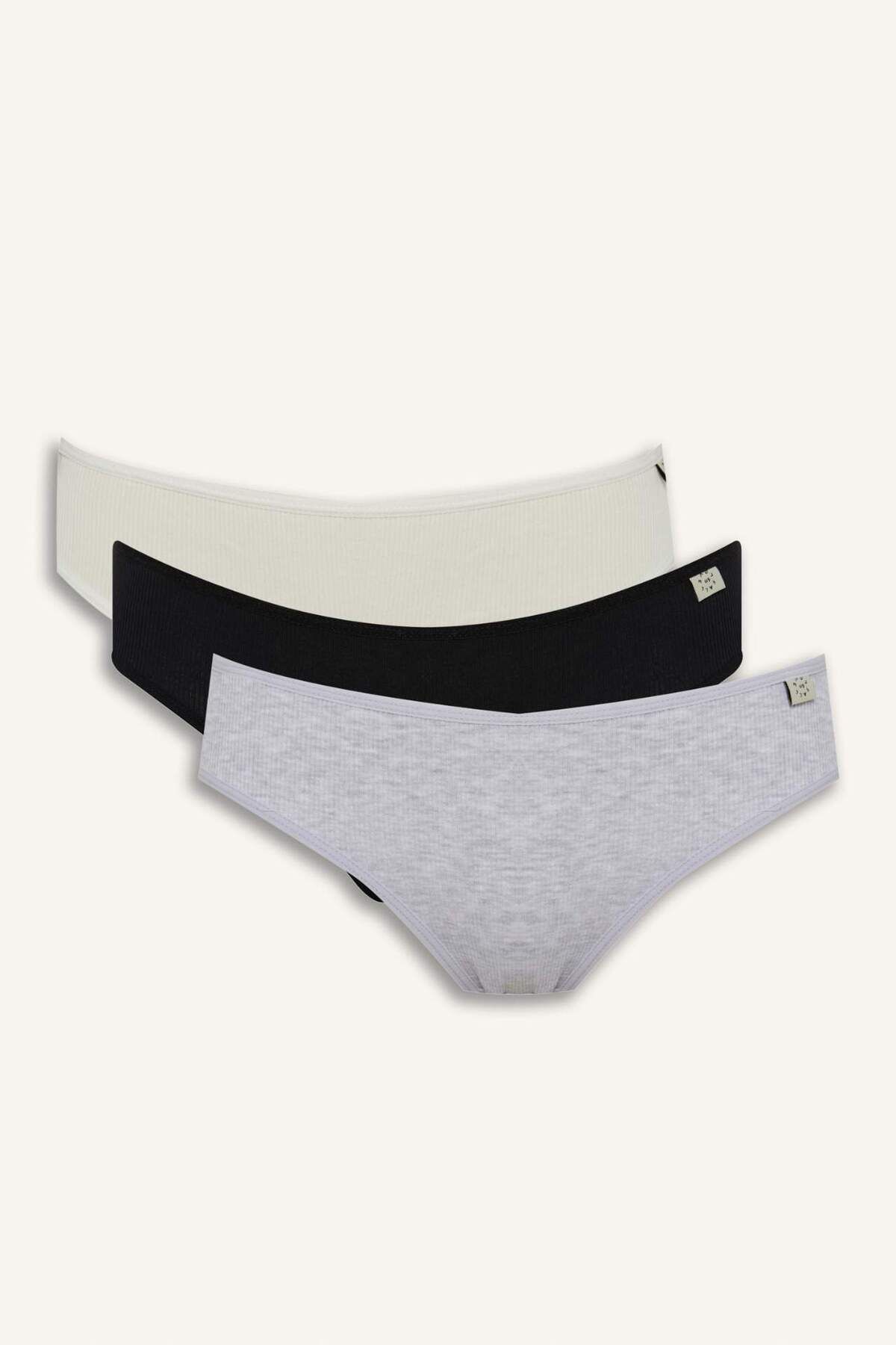 DeFacto-Ribana 3-Piece Strap Brief Panties-Fall in Love D6404Ax25Sp 1
