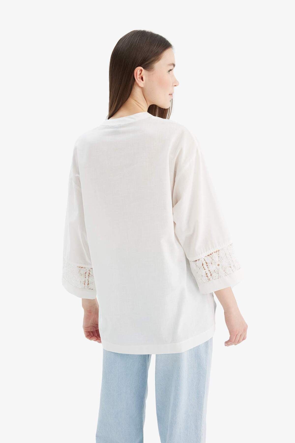 DeFacto-Relax Fit Apache Collar Basic μασίφ μακρυμάνικο πουκάμισο D5444AX25SP 6