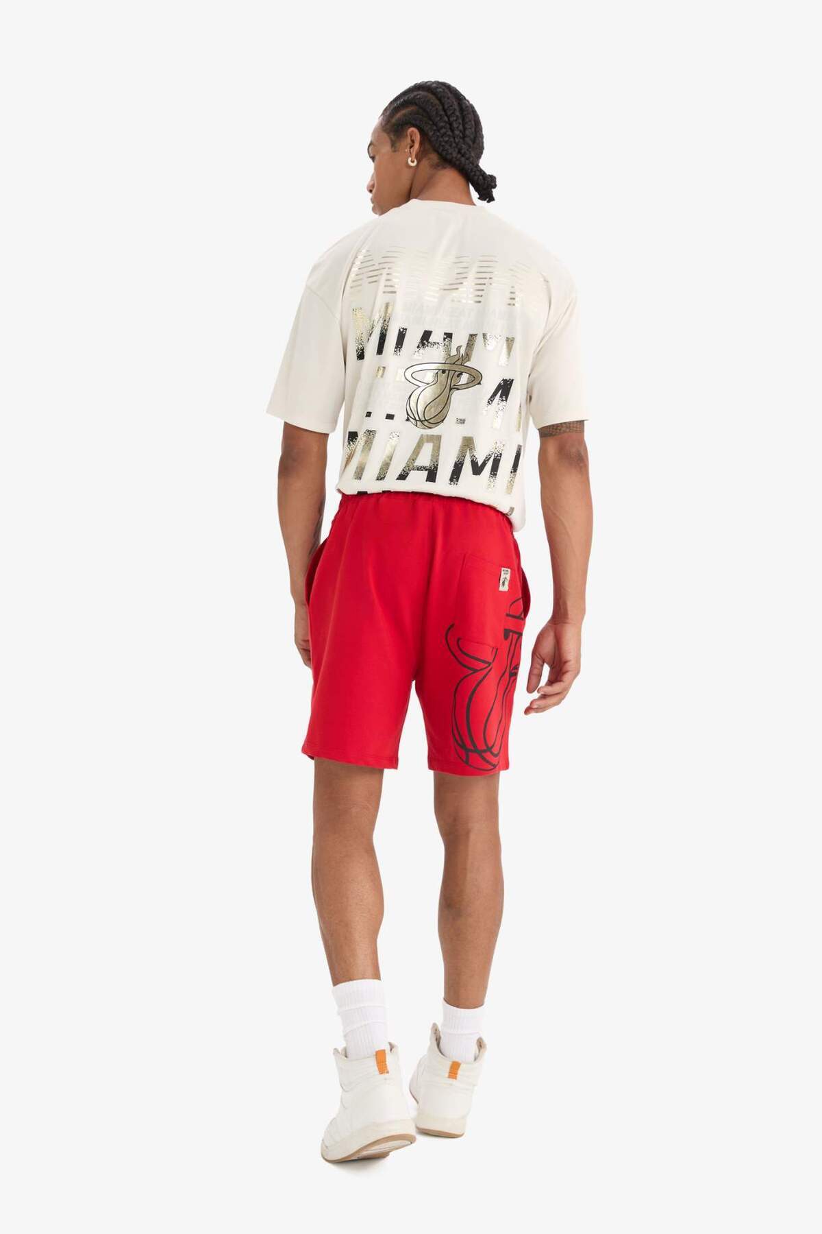 DeFacto-DeFactoFit NBA Miami Heat Standard Fit rövid szárú rövidnadrág E2344AX25SP 7