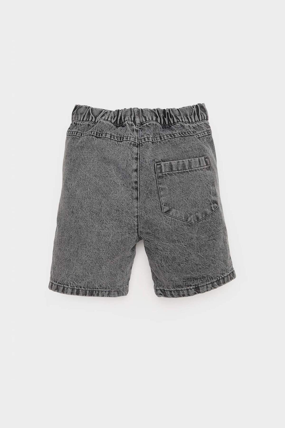 DeFacto-Pantaloni scurți de blugi pentru bebeluși, uni, elastici, cu talie elastică E3382A525SM 6