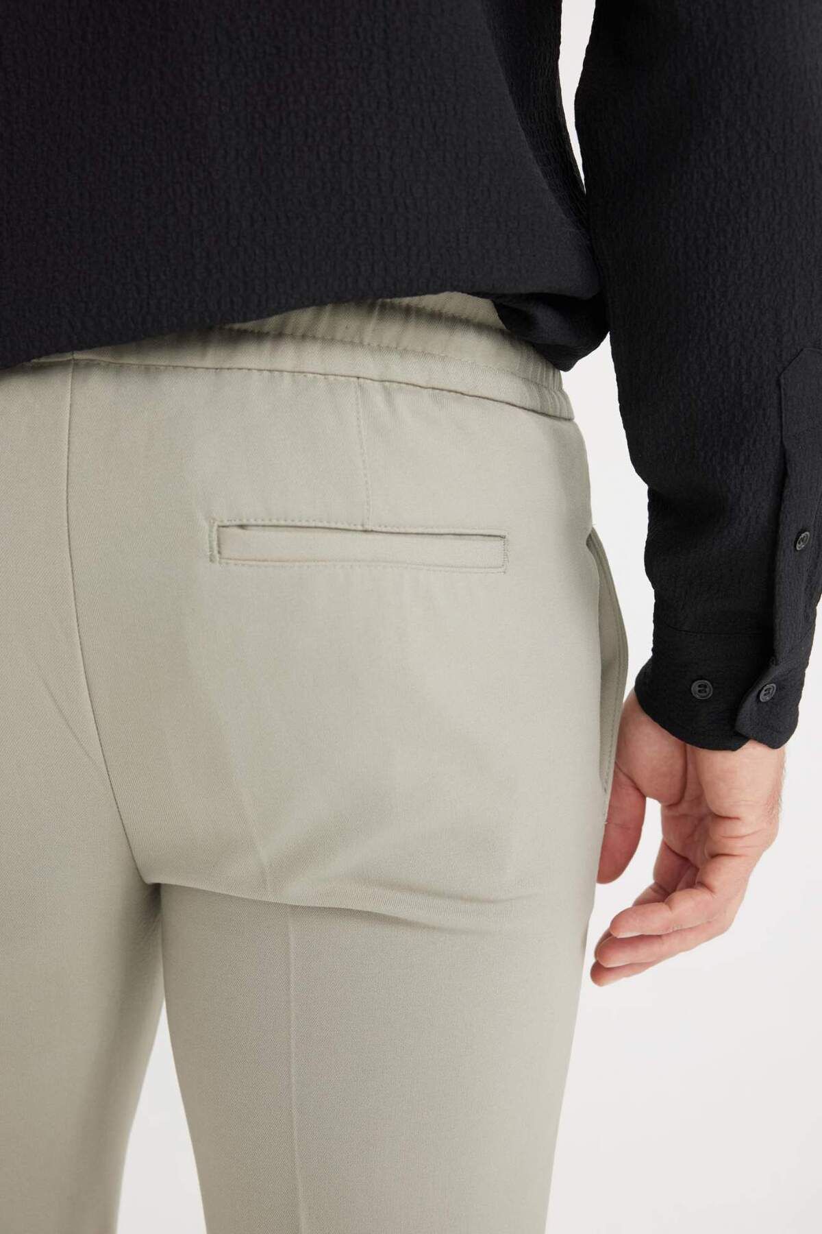 DeFacto-Summer Fabric Jogger Pants Elastic Waist with Lace-Up Straight Leg Stretching All Directions with Pockets A9943Ax24Au 7