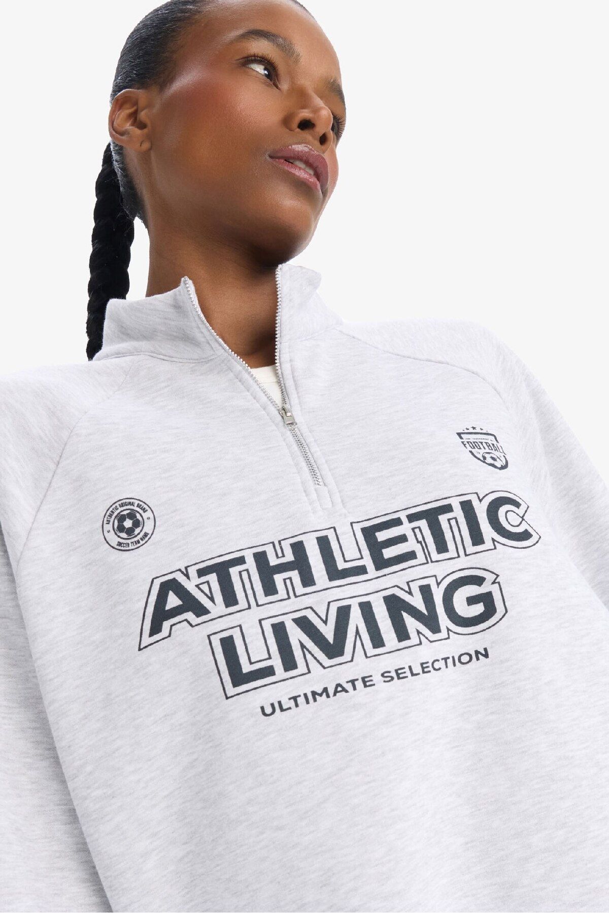 DeFacto-Hanorac sport cu imprimeu cu guler înalt DeFactoFit oversize D7754AX25SP 1