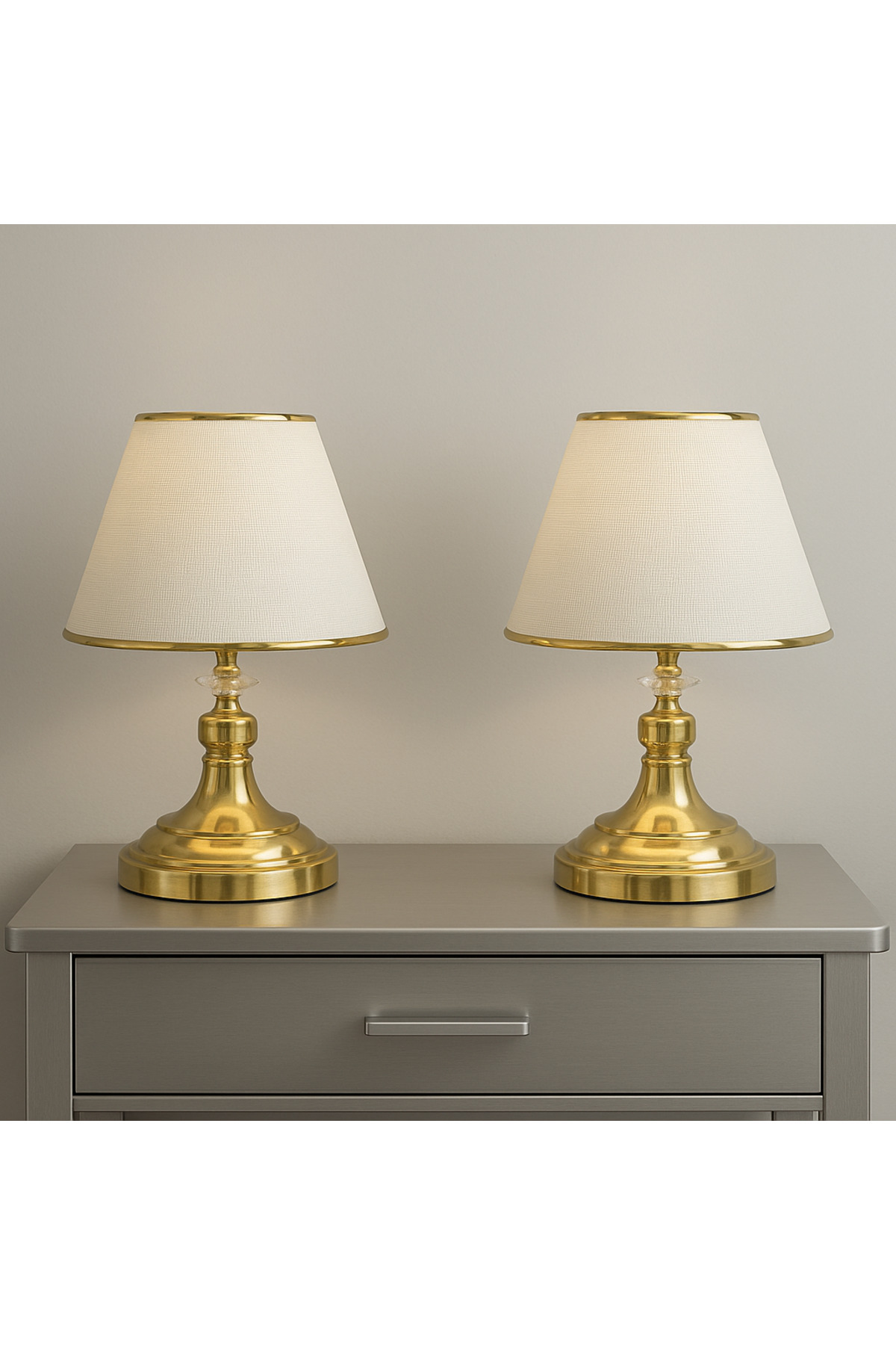 retro home design Özel Lüks Model İkili Abajur Set Kumaş Şapkalı Yatak Odası Salon Masa Lambası