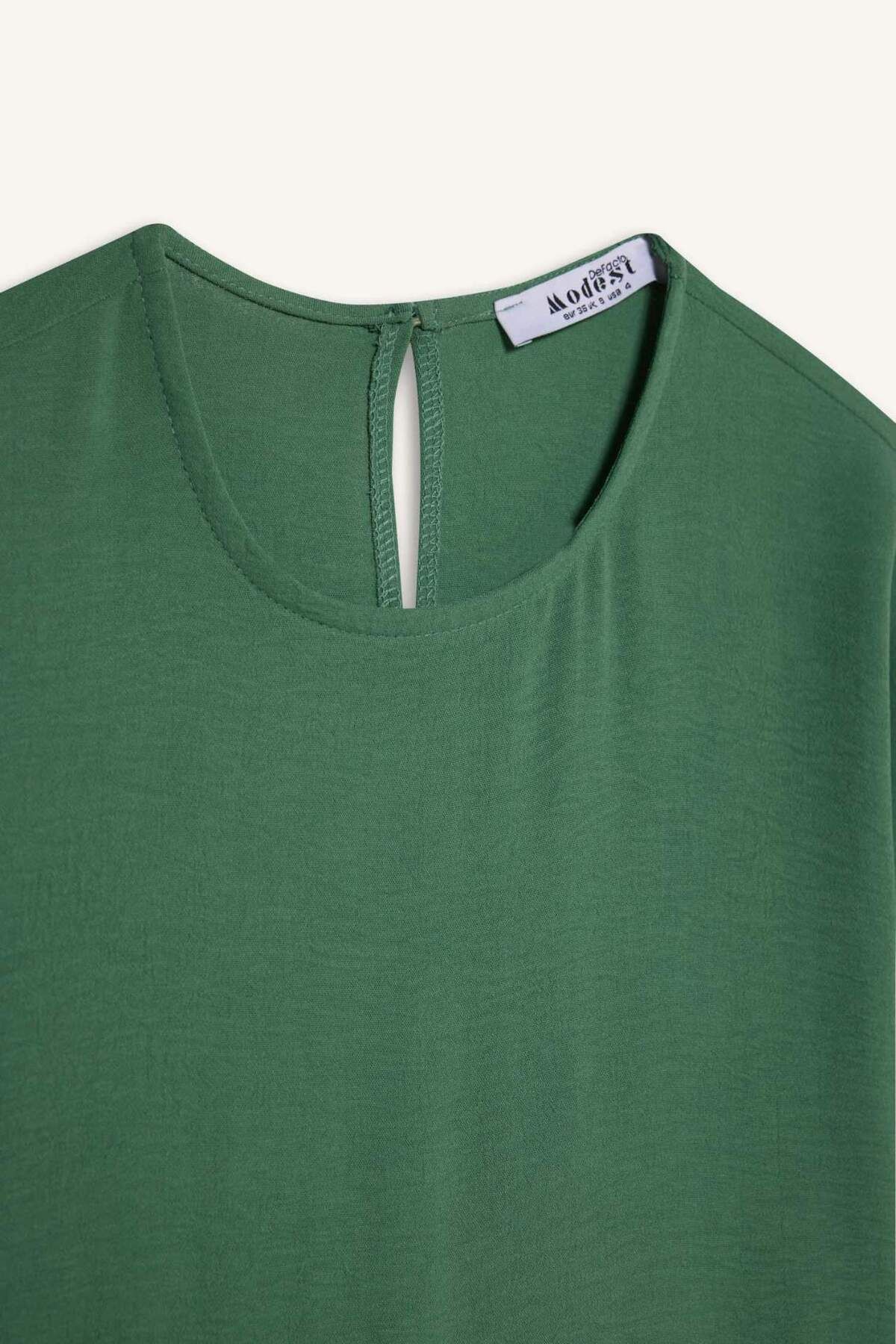 DeFacto-Aerobin-Langarmkleid mit normaler Passform, Rundhalsausschnitt, Midi E5268AX25SP 7