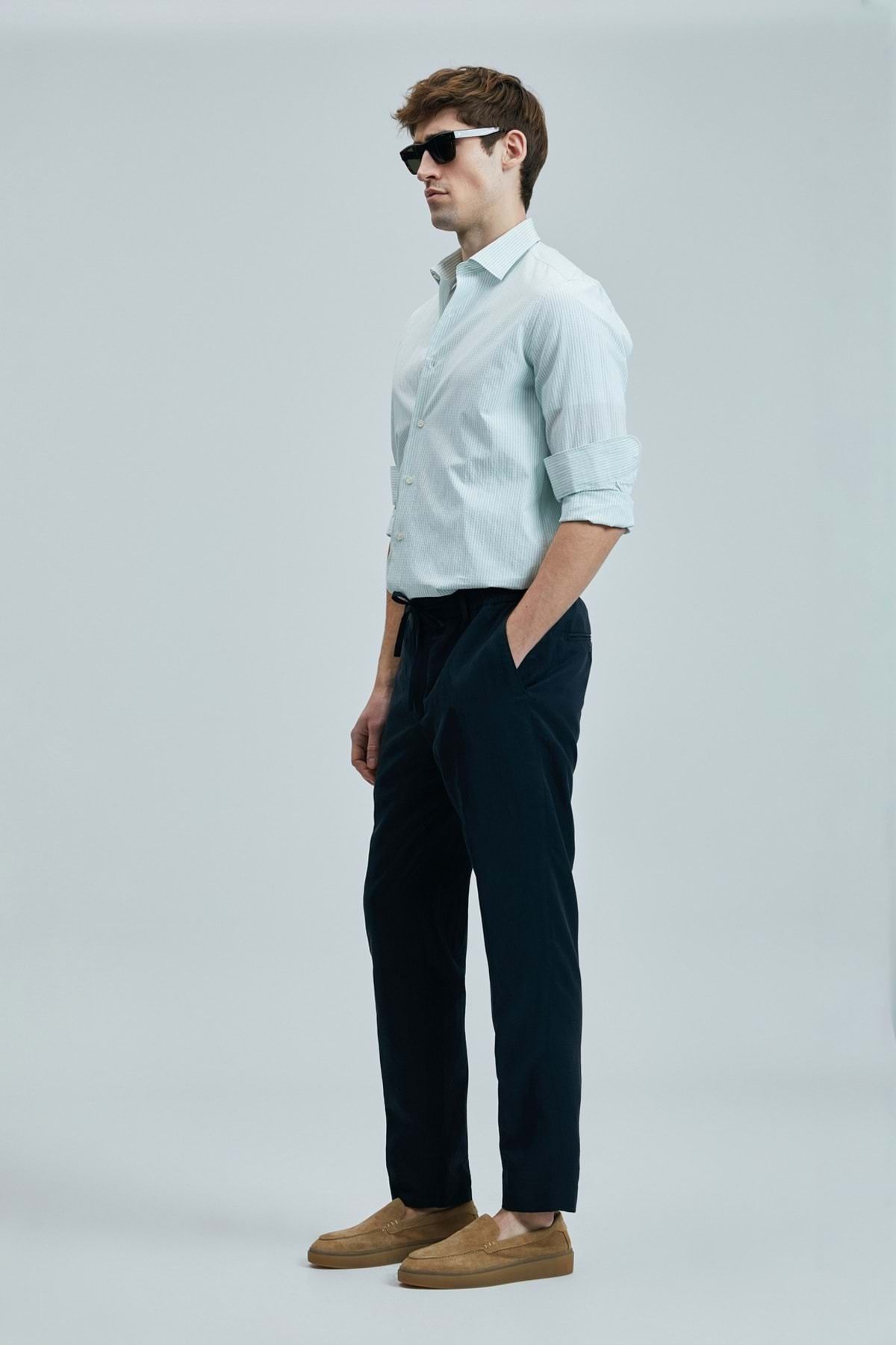Lufian-111010638 Charles Чоловіча сорочка Basic Regular Fit Чоловіча сорочка СИНЯ 6