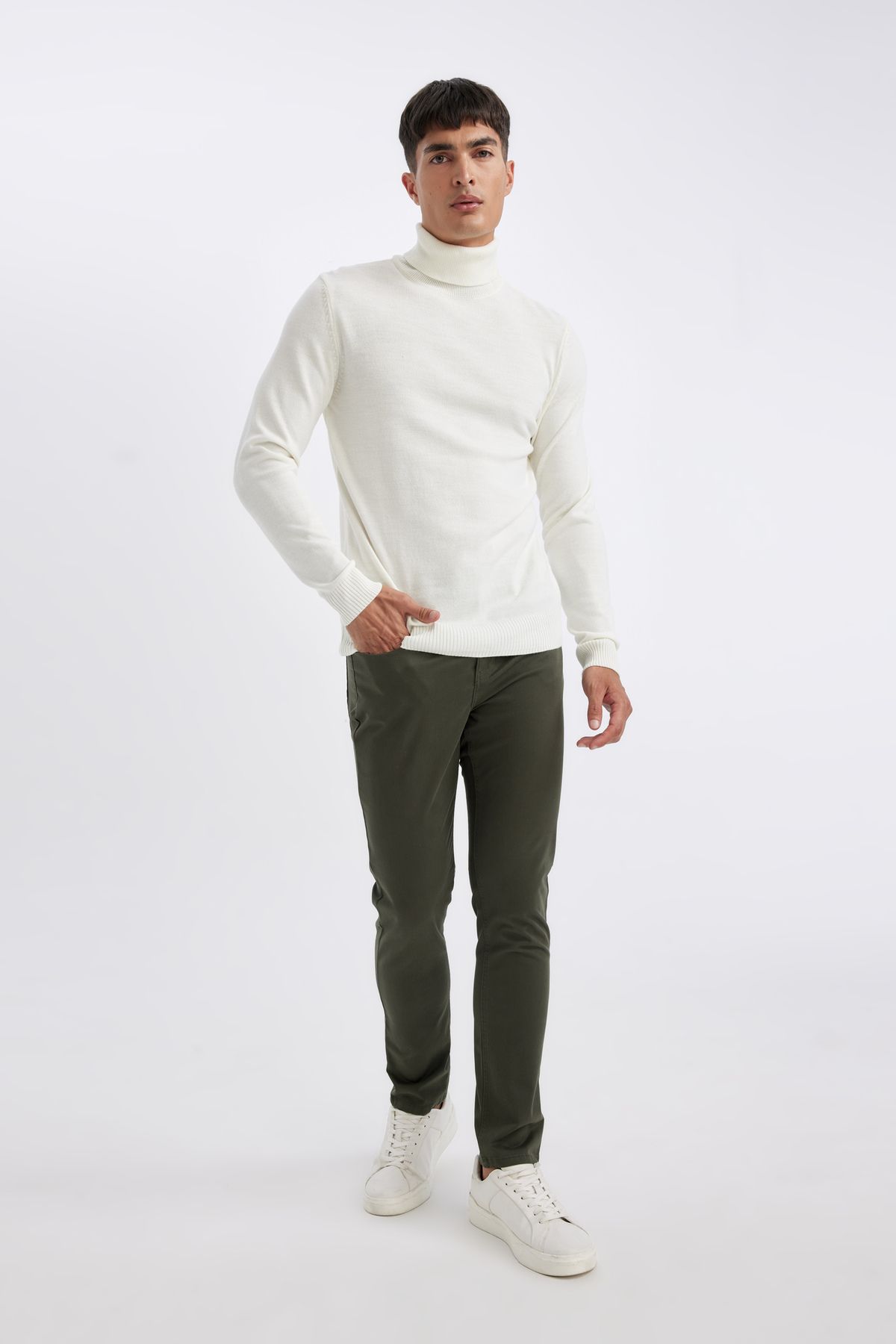 DeFacto-Slim Fit Slim Fit Turtleneck Basic Plain Knitwear Sweater R1124Az23Wn 2