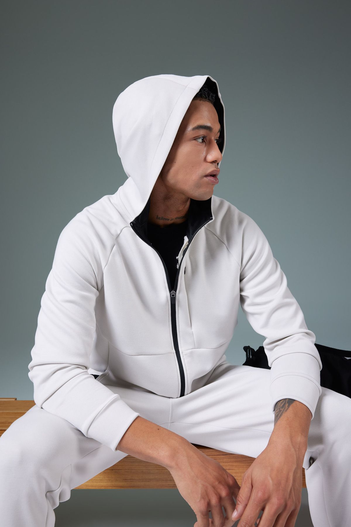 DeFacto-Skuba Diving Fabric Fit Slim ζακέτα με φερμουάρ - A6956ax23au 4