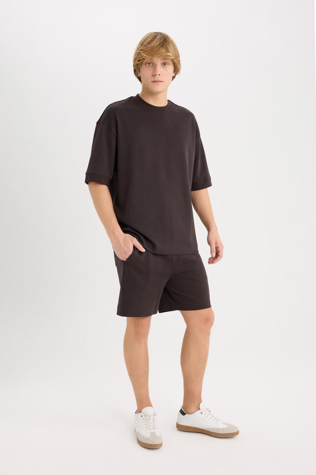 DeFacto-Regular Fit Straight Leg Shorts D9769Ax25Sm 3