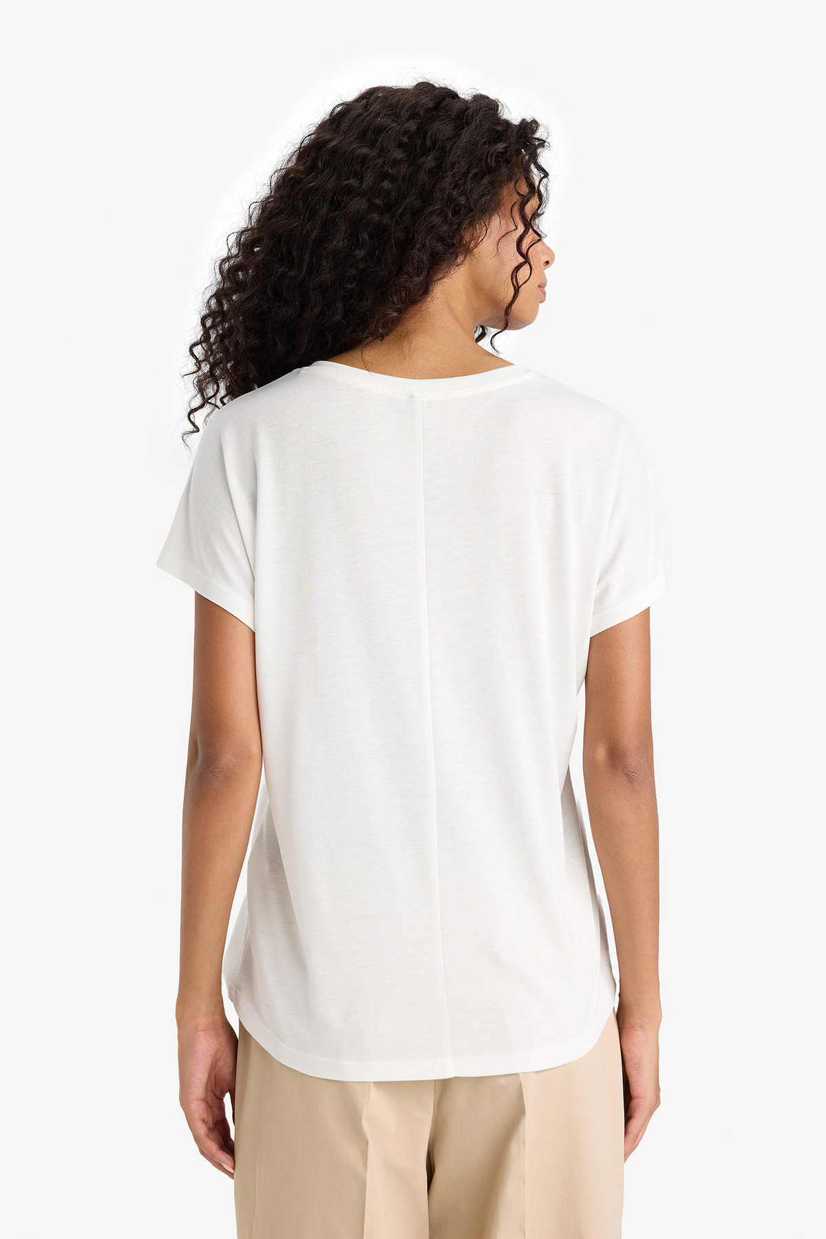 DeFacto-Květinové tričko s krátkým rukávem Crew Neck E5138AX25SP 6