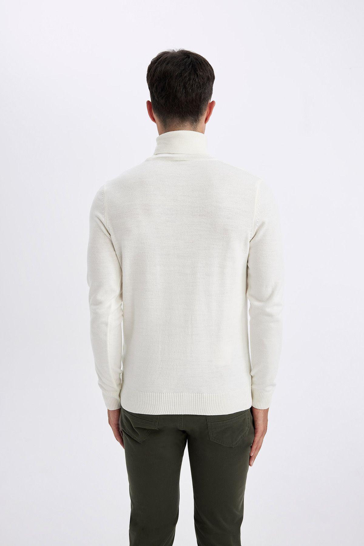 DeFacto-Slim Fit Slim Fit Turtleneck Basic Plain Knitwear Sweater R1124Az23Wn 5