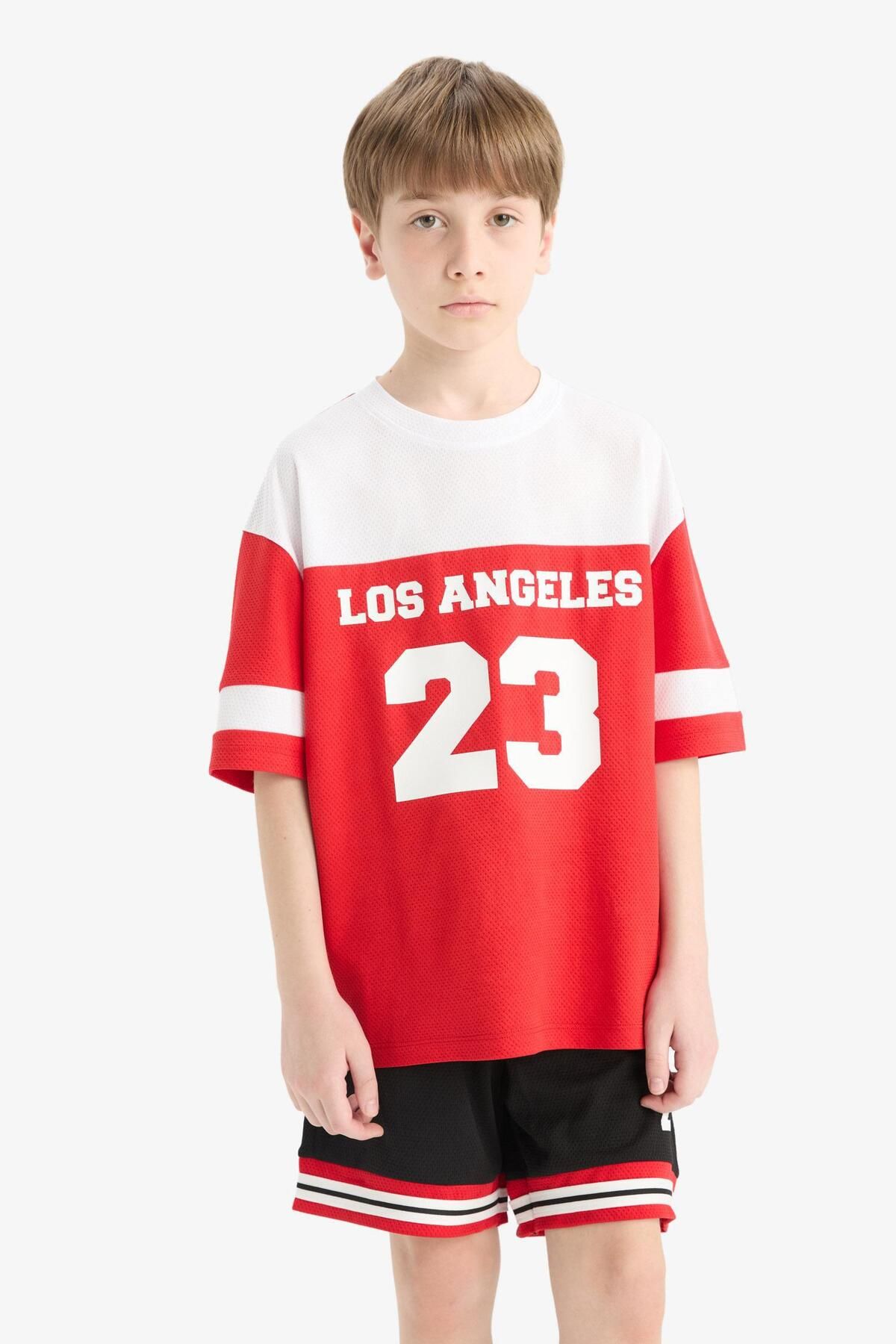 DeFacto-Boy's Printed Shorts with Elastic Waist F2419A825Hs 4