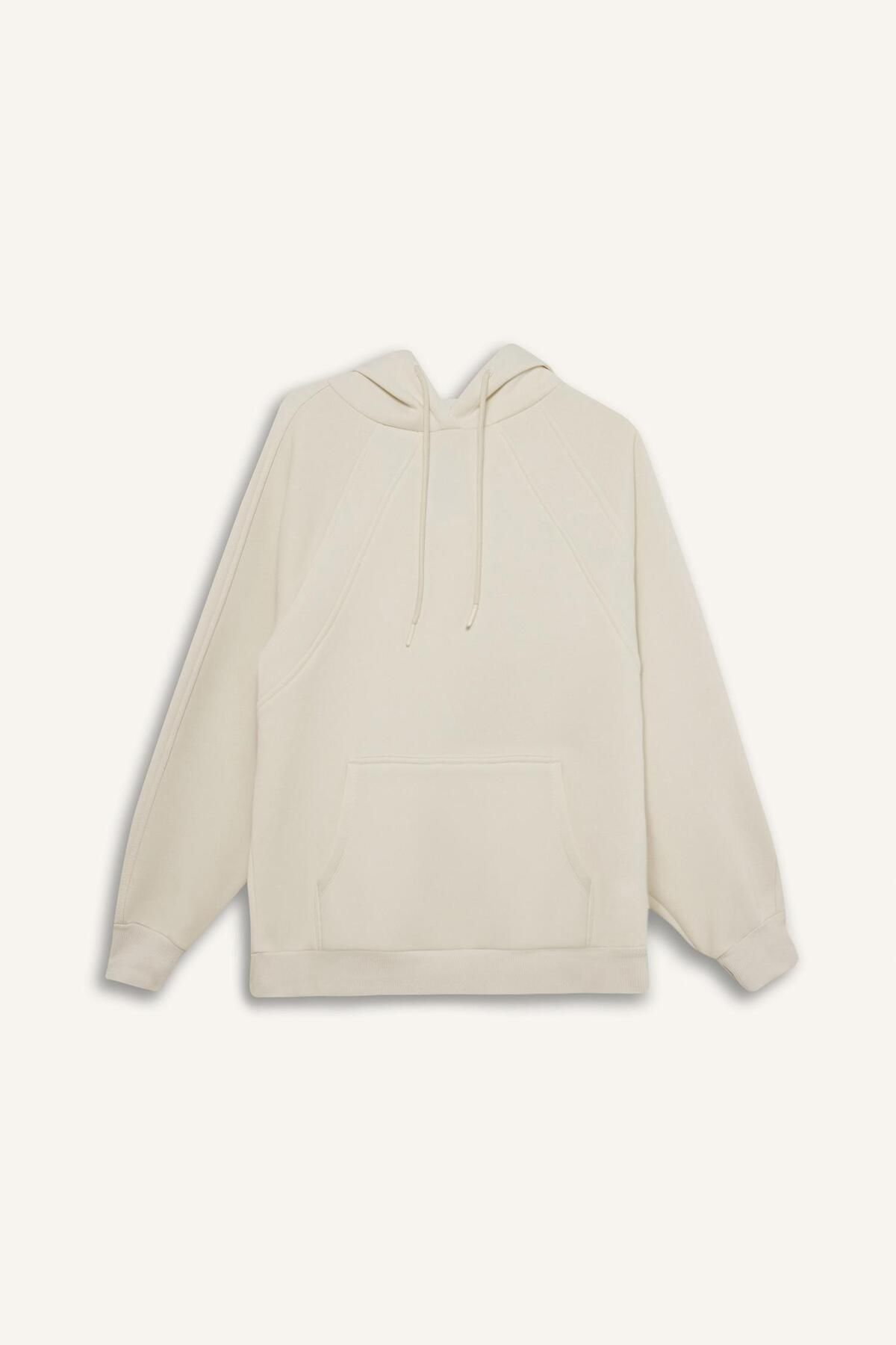 DeFacto-Fit Oversize Fit Χοντρό αθλητικό φούτερ με κουκούλα B0415ax23au 7