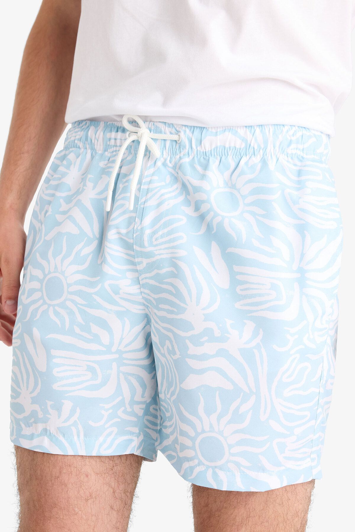 DeFacto-Gemusterte kurze Badeshorts mit Netzfutter E0974AX25HS 6