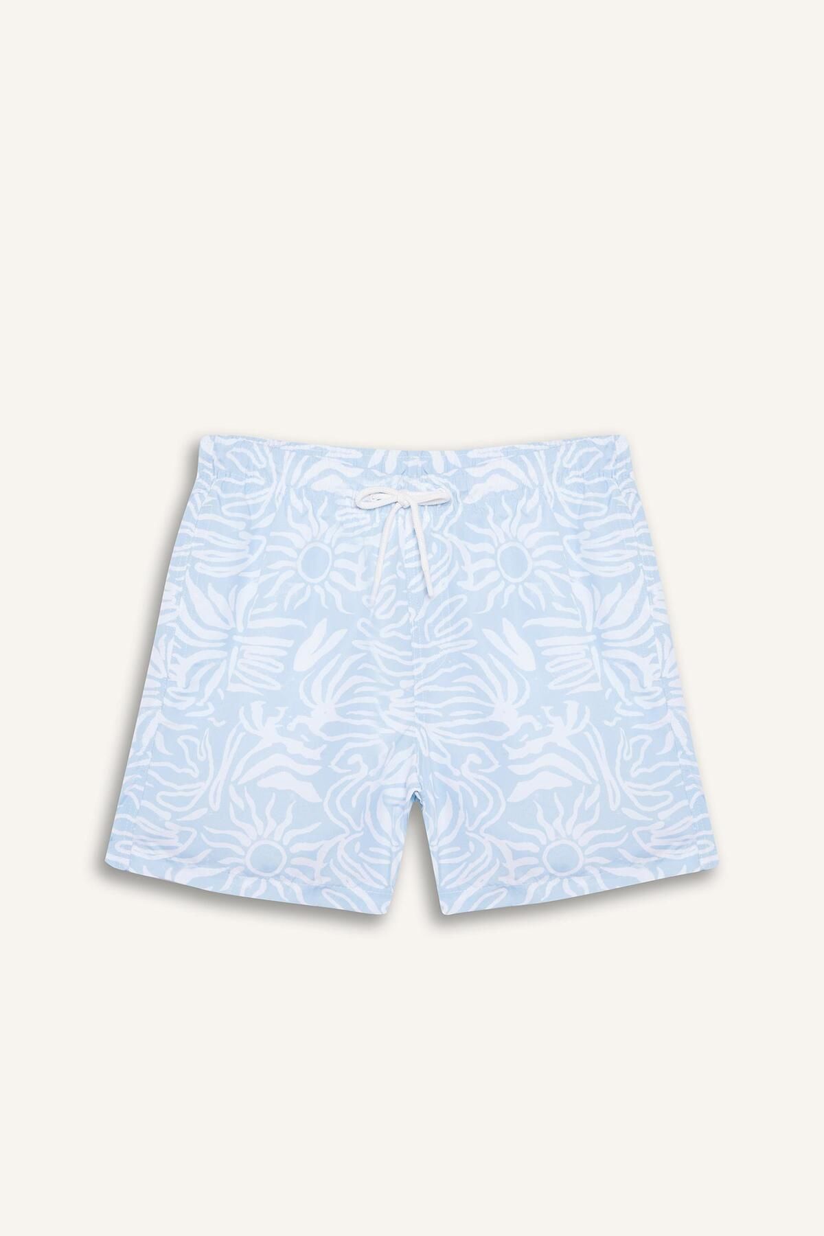 DeFacto-Gemusterte kurze Badeshorts mit Netzfutter E0974AX25HS 8