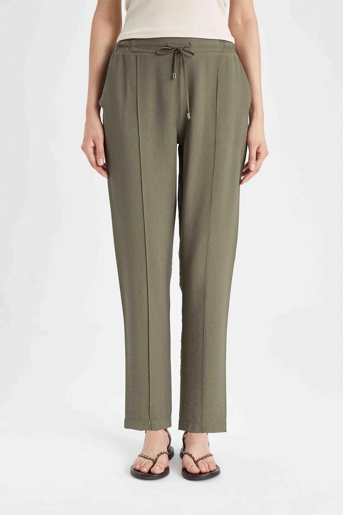 DeFacto-Pantaloni Jogger Talie elastică șireturi Basic Picior drept D2573ax24au 4