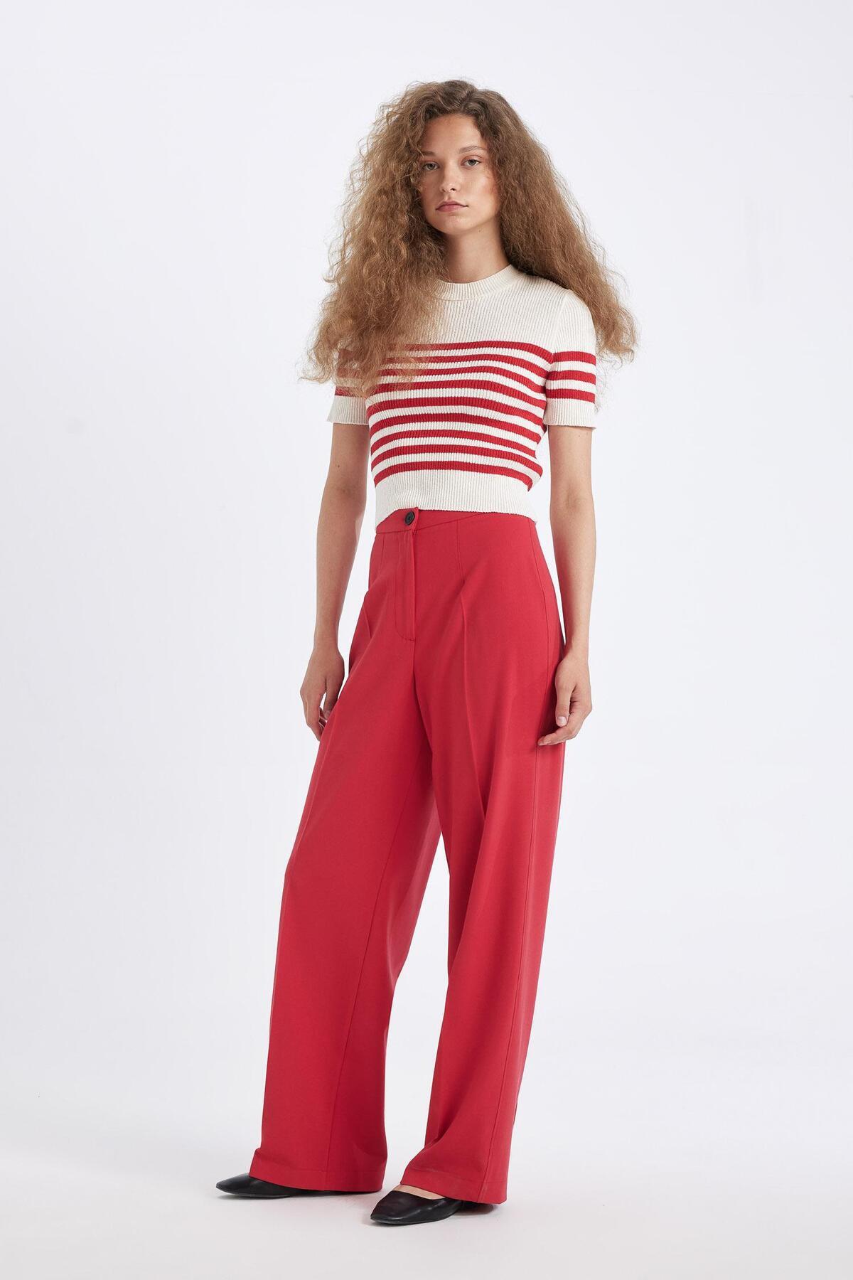 DeFacto-Basic-Hose mit hoher Taille und weitem Bein – C6402ax24au 3