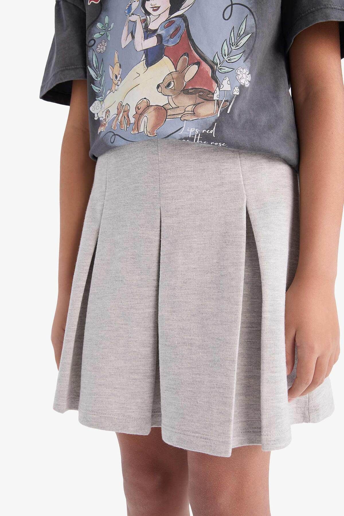DeFacto-Girls Basic Plain Pleated Skirt E2661A825Sm 4
