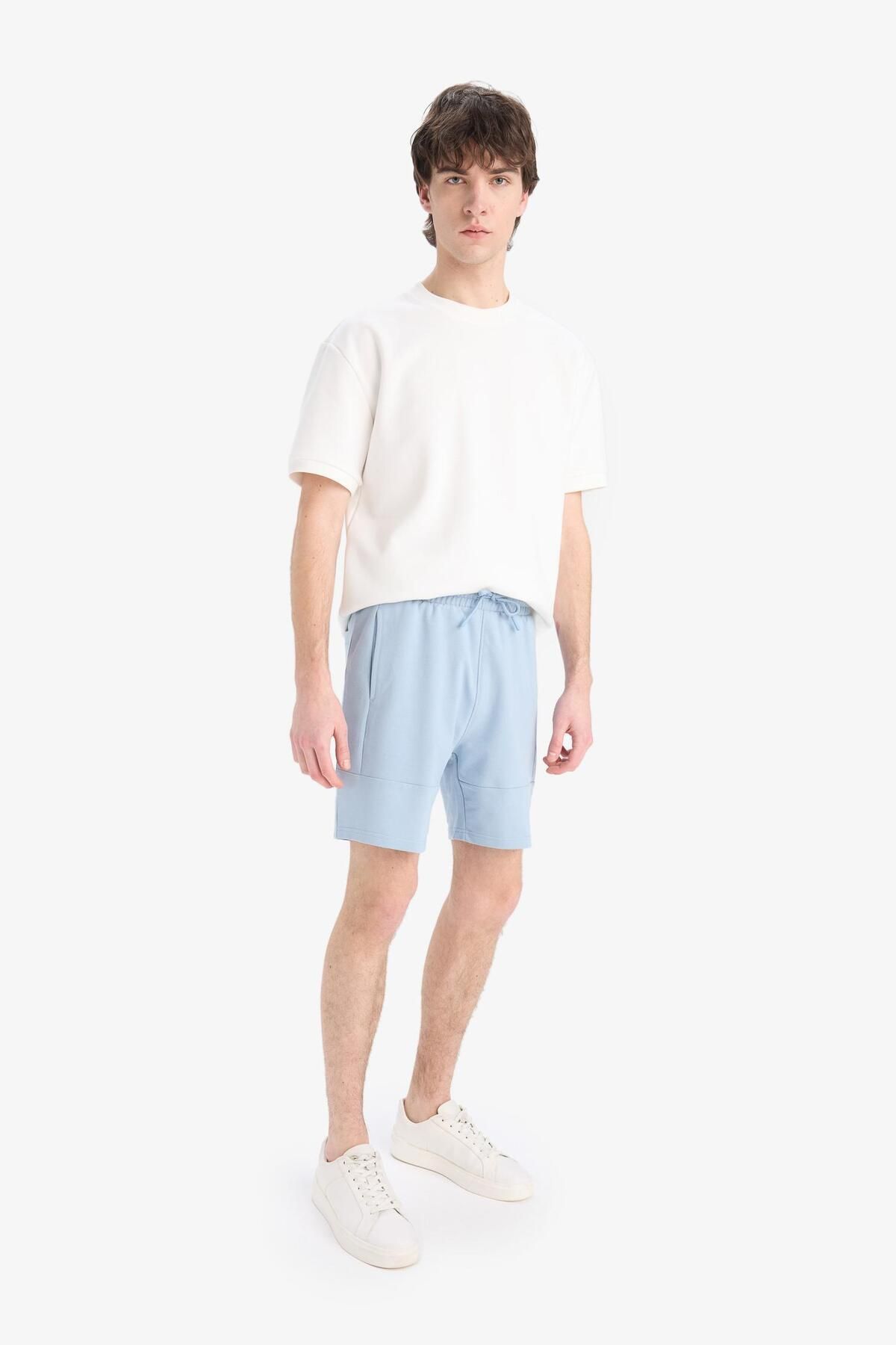 DeFacto-Slim Fit Slim Fit Skinny Leg Basic ίσιο σορτς B8674ax25sp 2