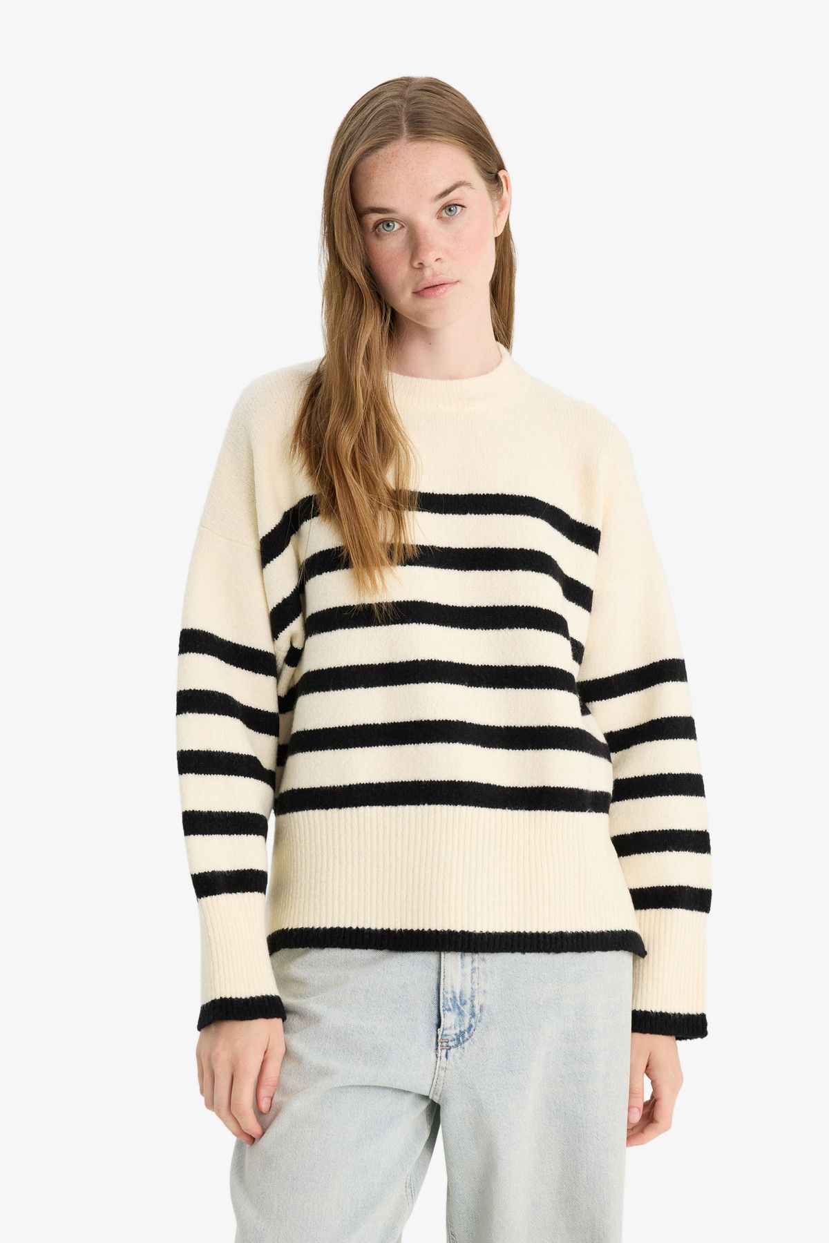 DeFacto-Oversize Wide Fit Half Turtleneck Sweater A7047Ax25Wn 3