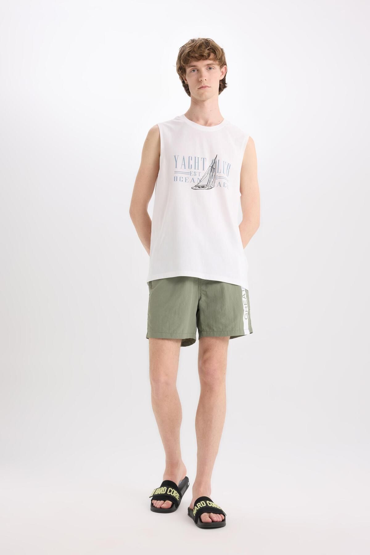 DeFacto-Fishnet Lined Above Knee Sea Shorts E0995Ax25Hs 2