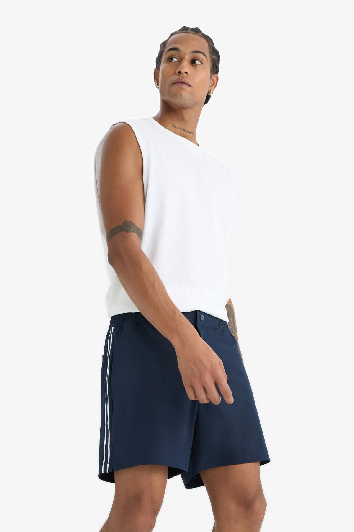 DeFacto-Defactofit Flexible Textured Short Length Sea Shorts E4057Ax25Hs 2