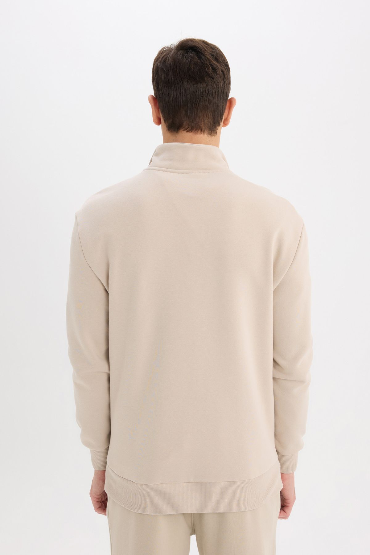 DeFacto-Komfort, normale Passform, bequeme Passform, Stehkragen, Reißverschluss, dickes Basic-Solid-Sweatshirt X7405az24au 6