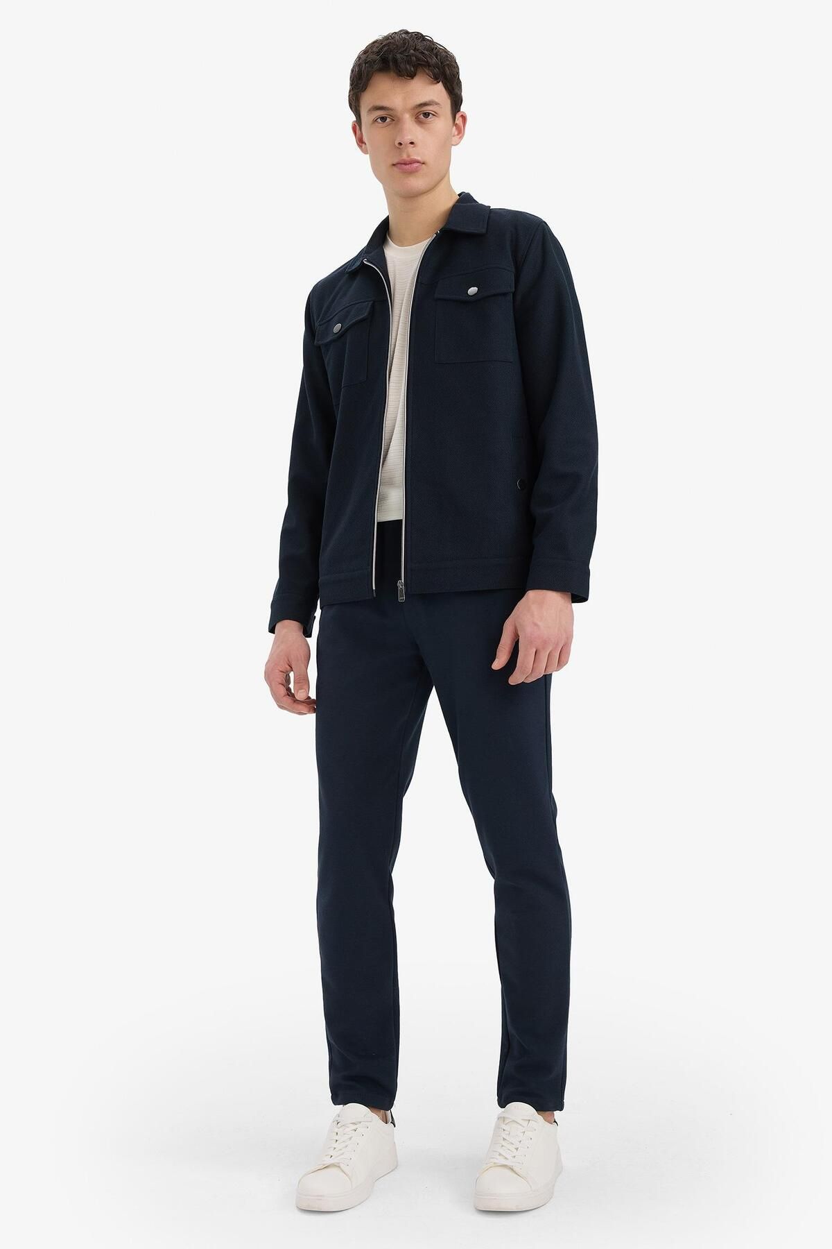 DeFacto-Pantaloni de jogger de bază - talie dreaptă, buzunare cu șireturi, picior drept C6022AX25SP 2
