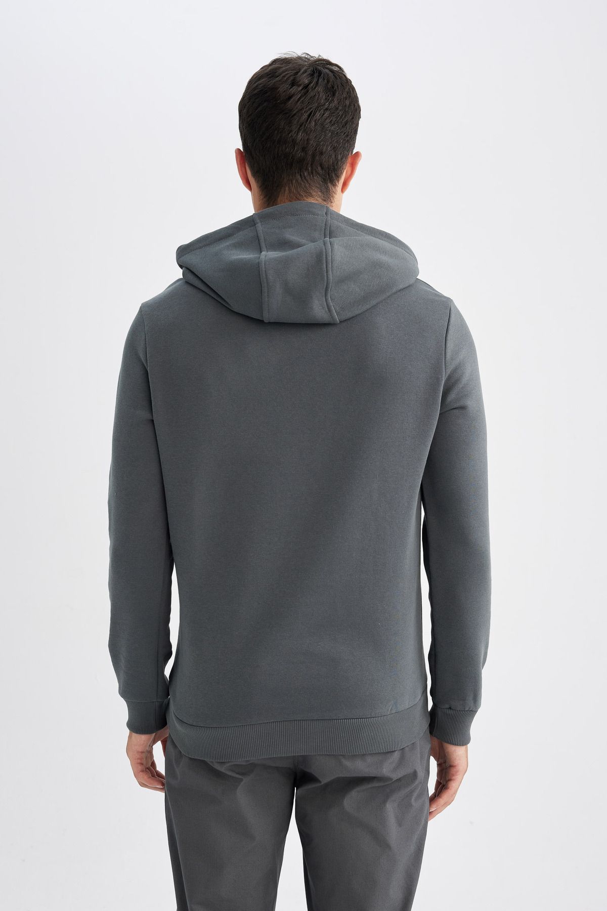 DeFacto-Regular Fit Hooded Sweatshirt with Soft Fuzz Inside 6
