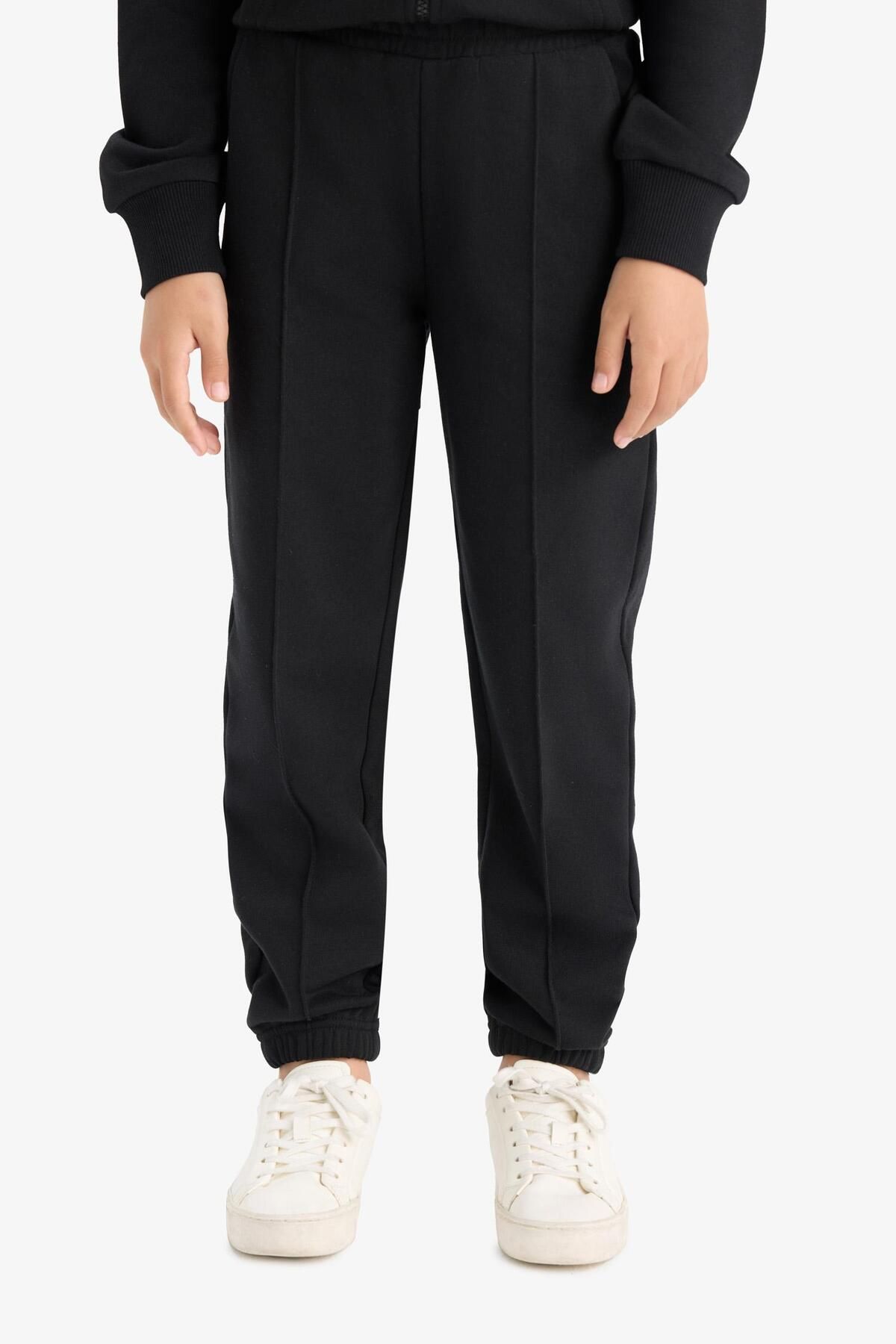 DeFacto-Girl's Basic Plain Jogger Sweatpants with Elastic Waist X9036A625Au 5