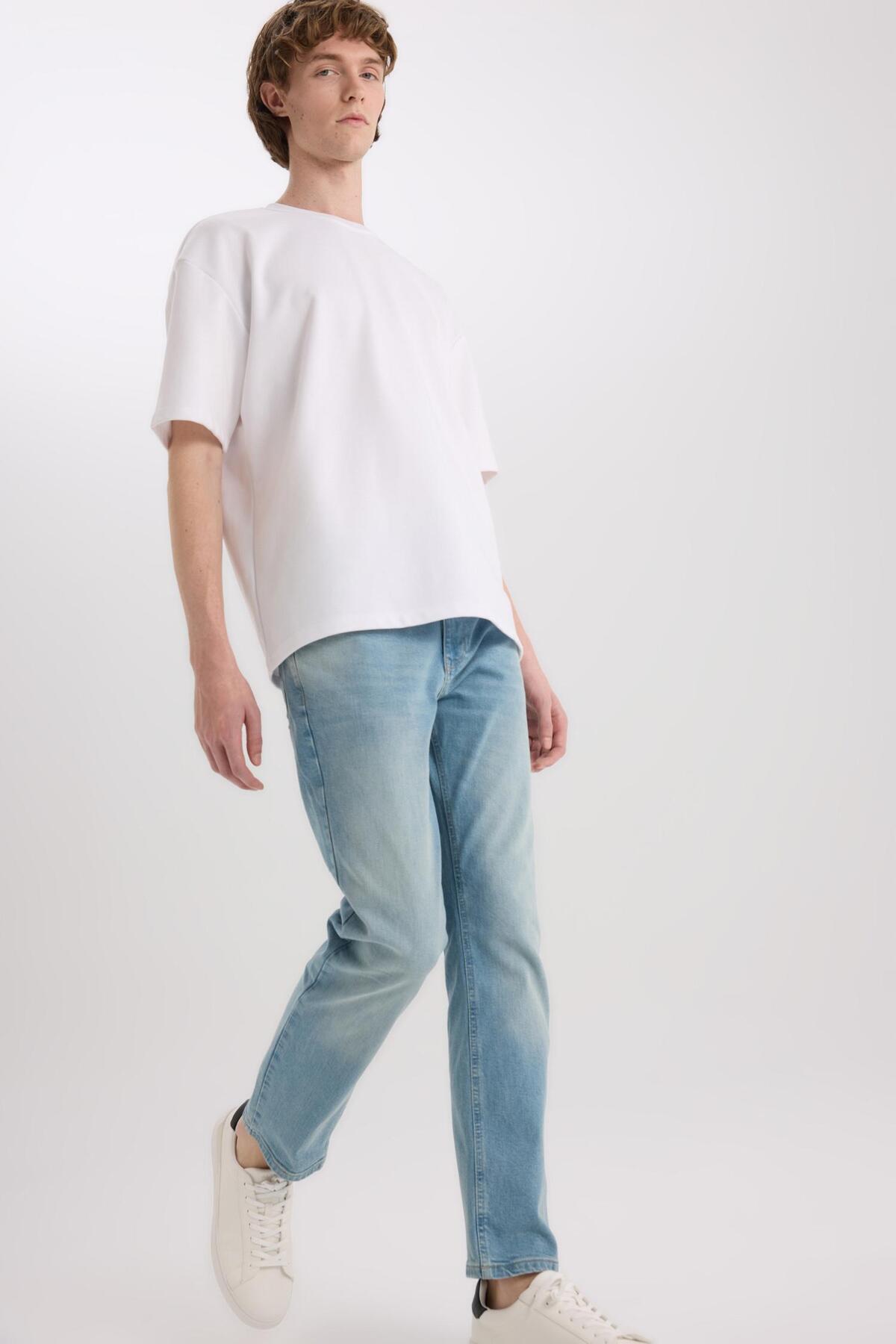DeFacto-Sergio Regular Fit - Τζιν ποδιών κανονικής μέσης E5414AX25SP 3