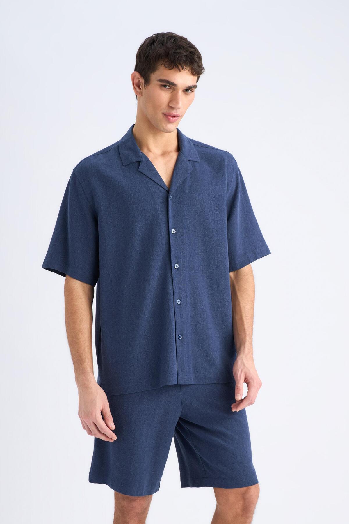 DeFacto-Літні шорти з льону Relax Fit D8835AX25SM 6