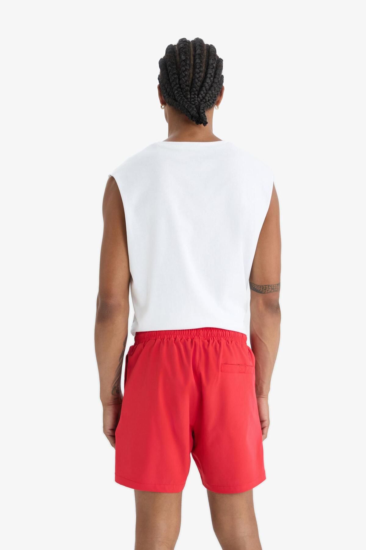 DeFacto-DeFactoFit Sportsman bedruckte, dehnbare, strukturierte kurze Meereshose B5952AX25HS 8