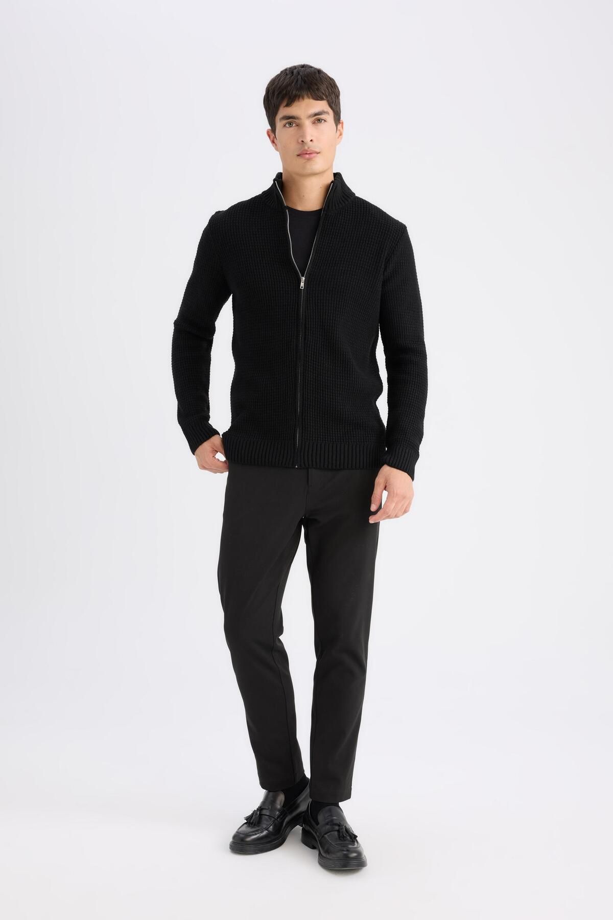 DeFacto-Regular Fit Half Turtleneck Cardigan 7