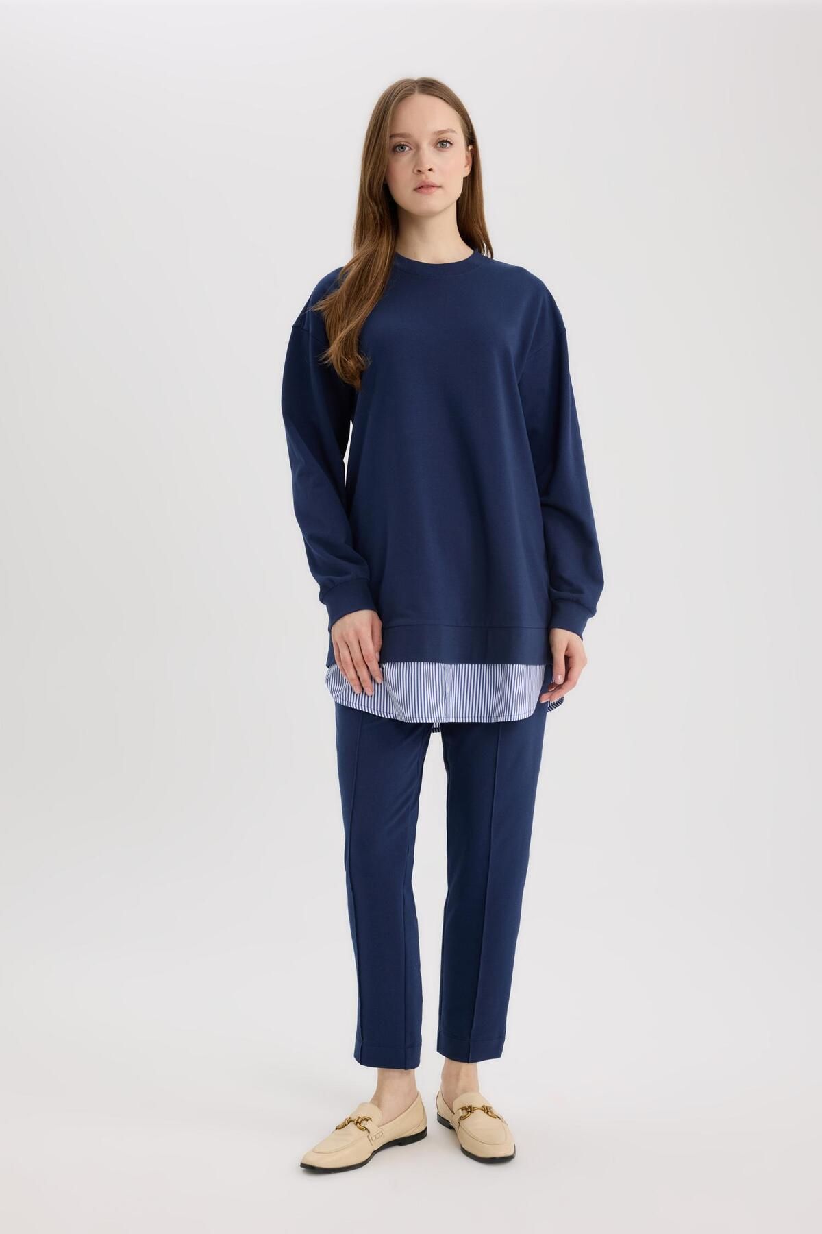 DeFacto-Harem Basic Plain Sweatshirt Fabric Trousers D9363Ax25Sp 1