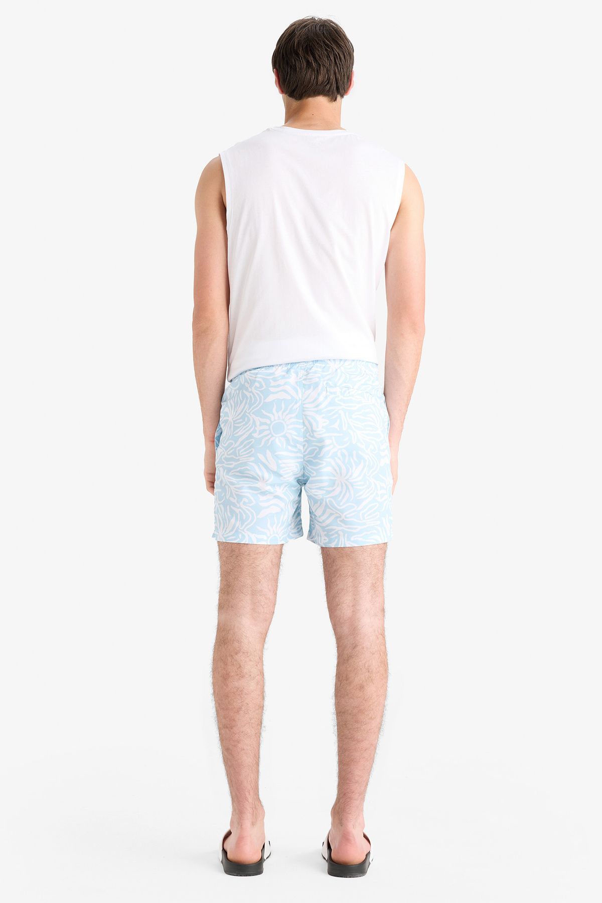 DeFacto-Gemusterte kurze Badeshorts mit Netzfutter E0974AX25HS 7
