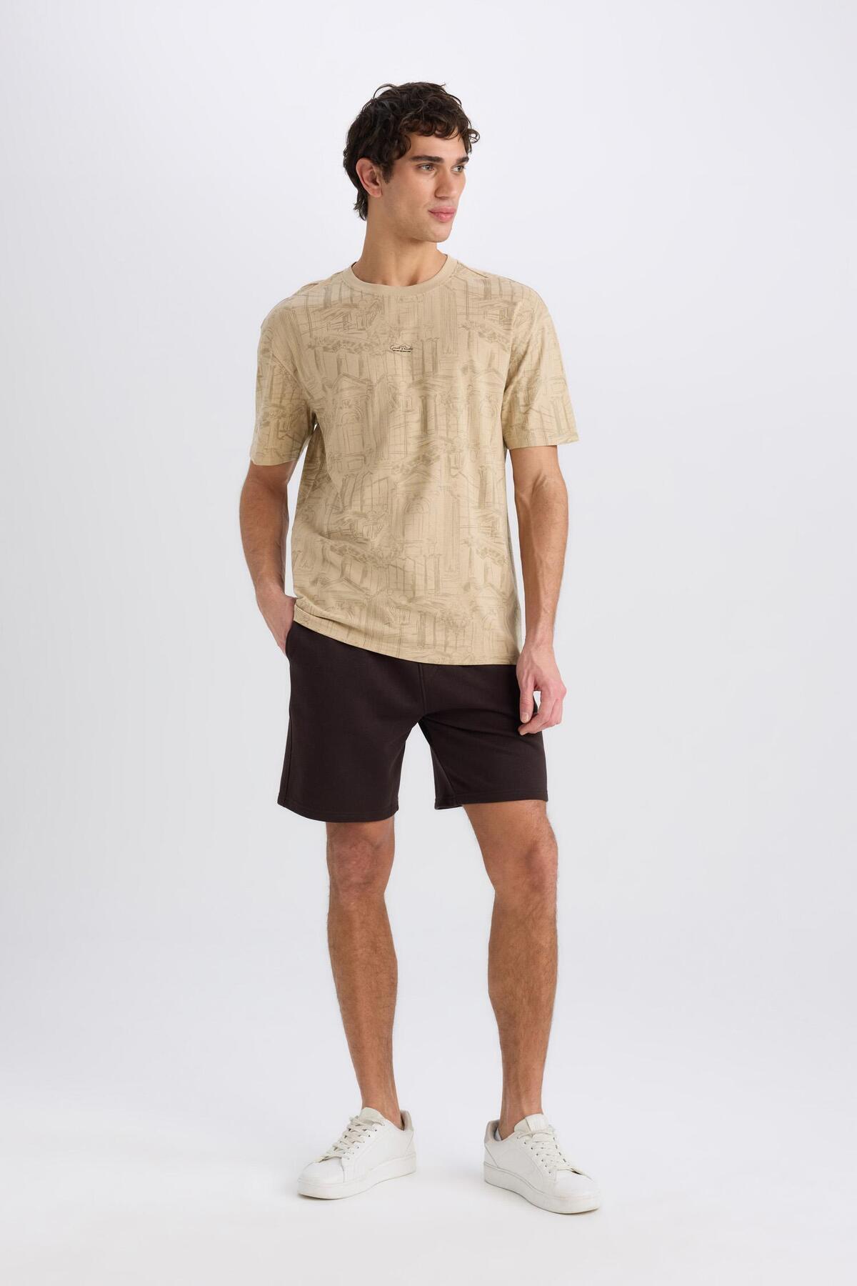 DeFacto-Regular Fit Straight Leg Basic Plain Shorts B8672ax25sp 3