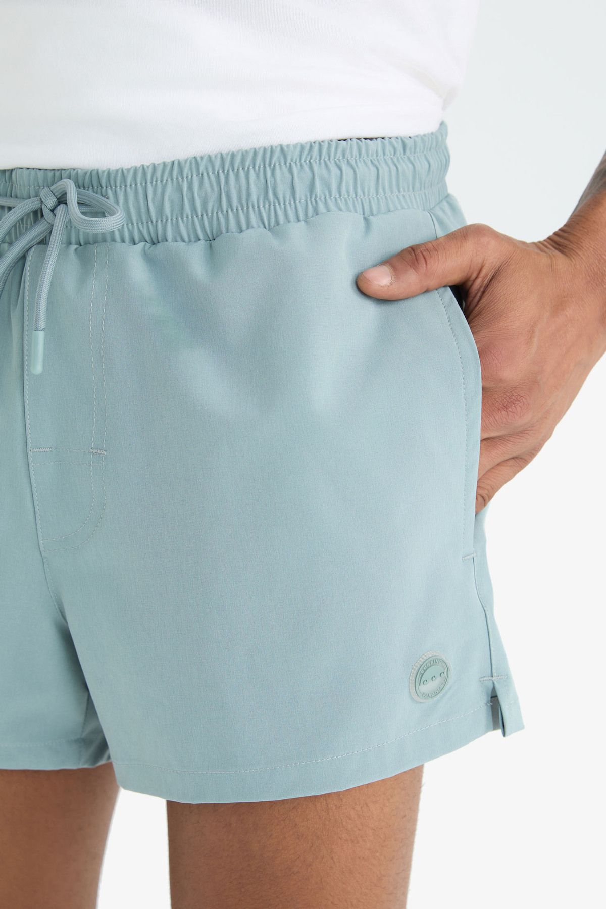 DeFacto-DeFactoFit Pantaloni scurți de baie pentru atlet, cu textura flexibilă, imprimați Andy B5987AX25HS 5