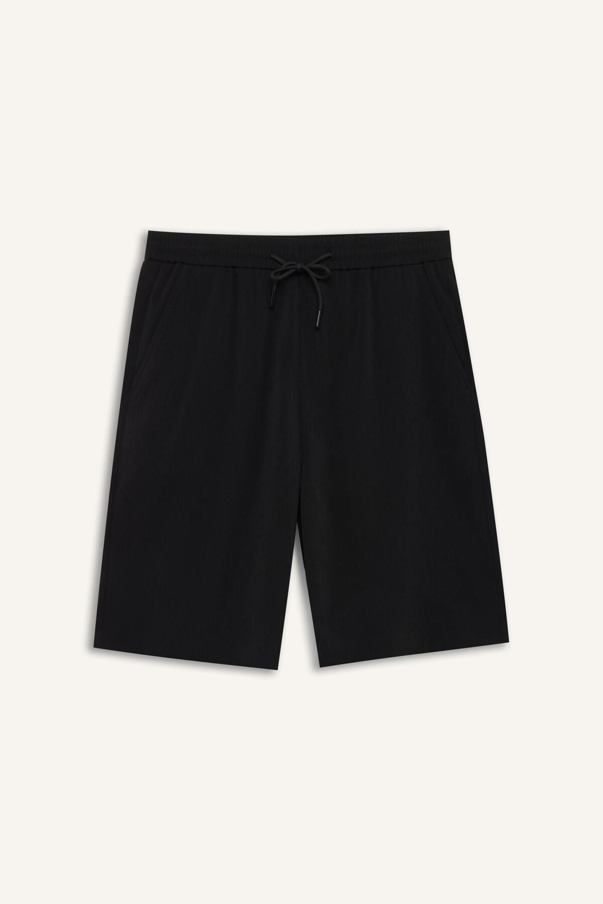 DeFacto-Strukturierte Bermuda-Shorts mit normaler Passform und Schnürung an der Taille D9451AX25SP 6