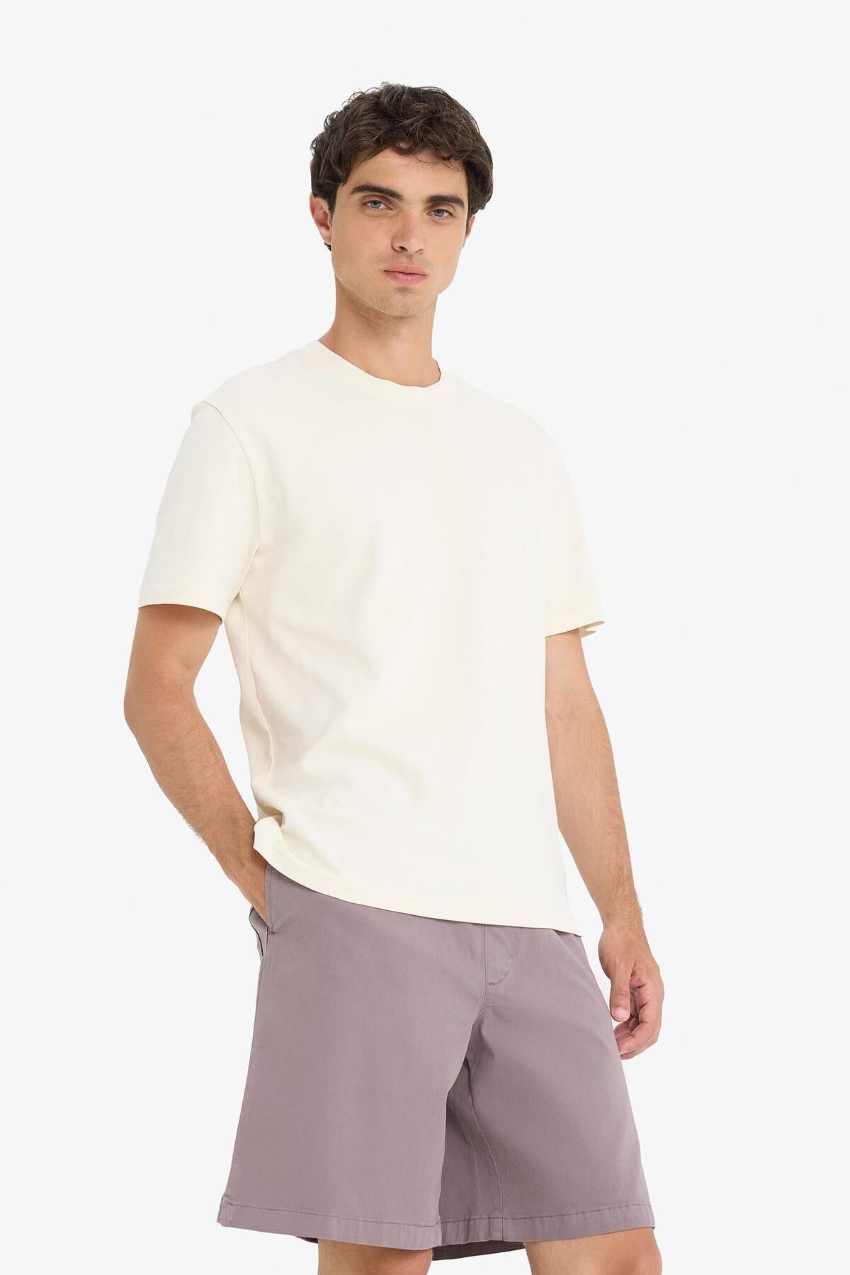 DeFacto-Pantaloni scurți Bermuda cu șireturi în talie largi E1047ax25sm 3