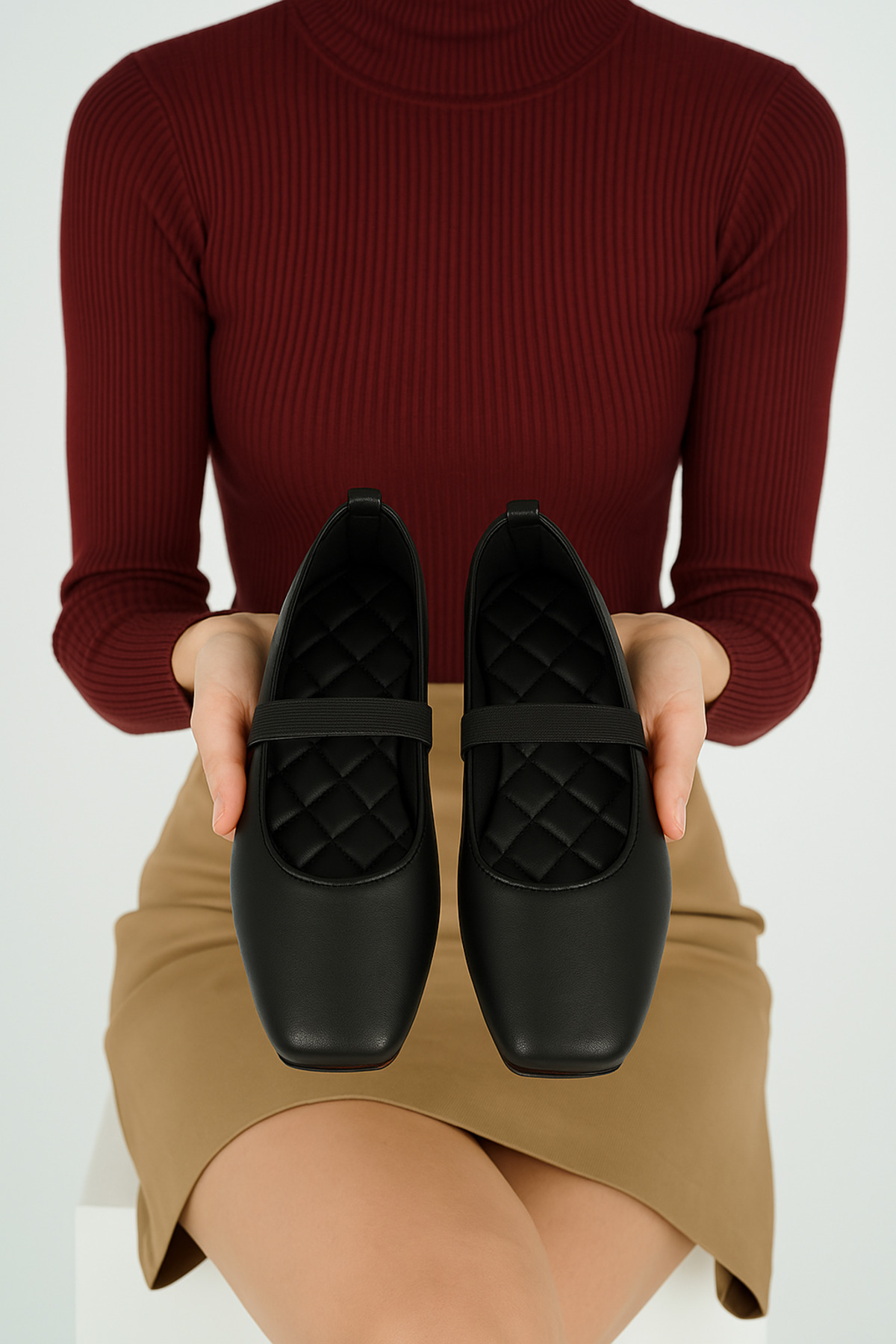 StWenn  F Siyah Babet Hafif Rahat Taban Ortopedik Kadın Anne Ayakkabısı Iş Ofis Günlük - Görsel 7