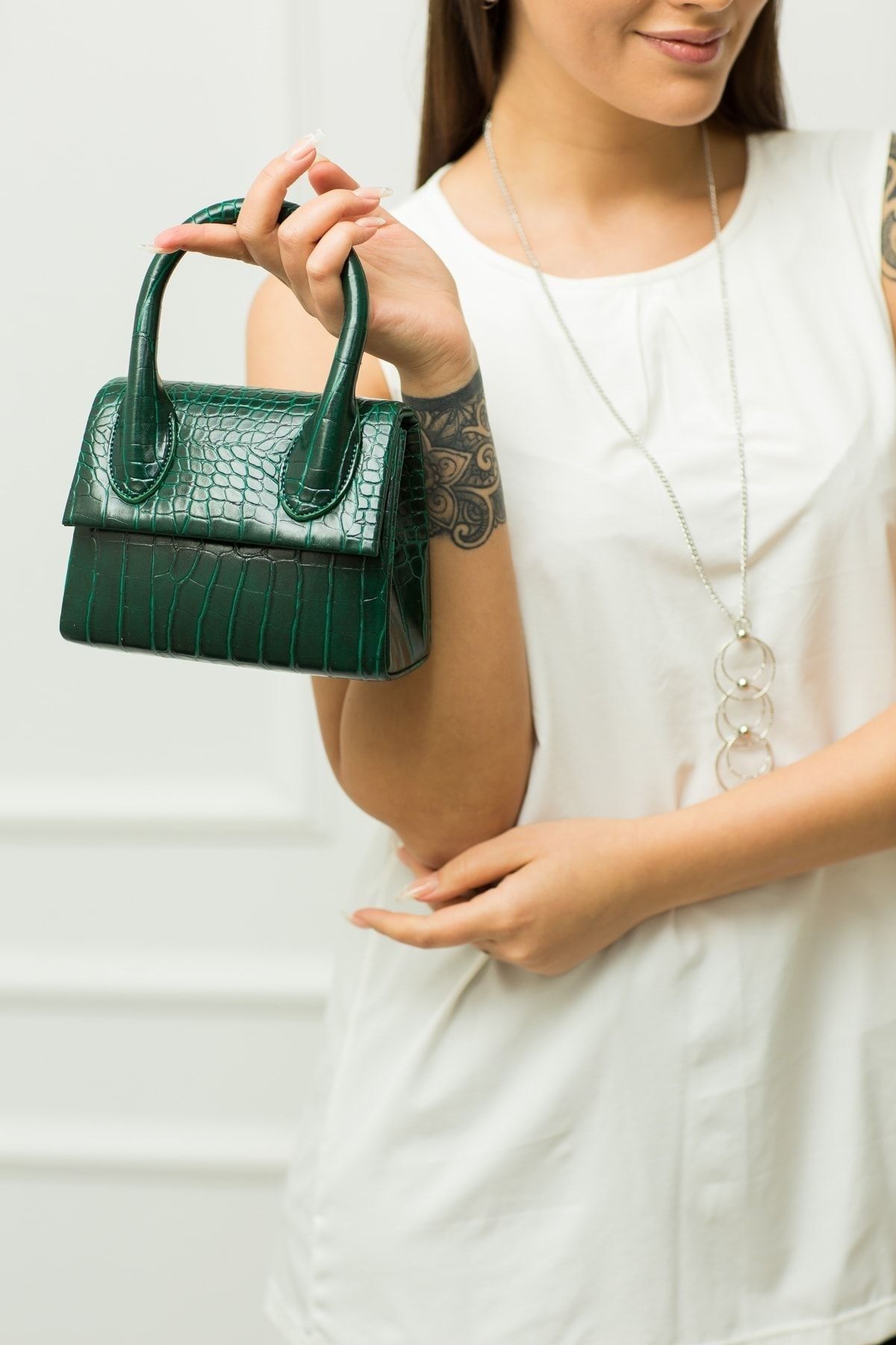 weem bag Weembag Kroko Tek Saplı Palermo Kadın Çanta görsel 4