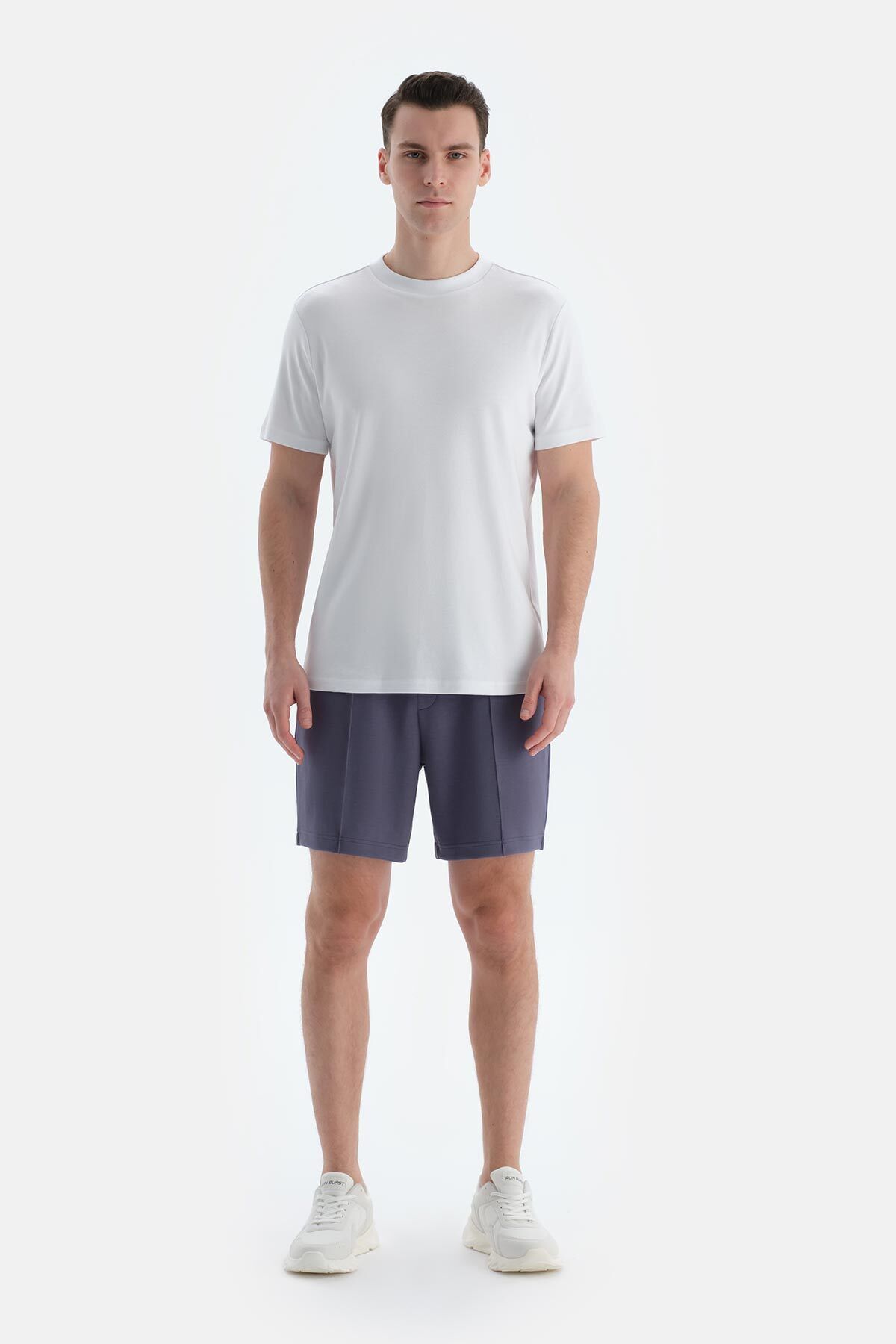 Dagi-Indigo Rib Detailed Shorts with Pockets and Drawstring 4