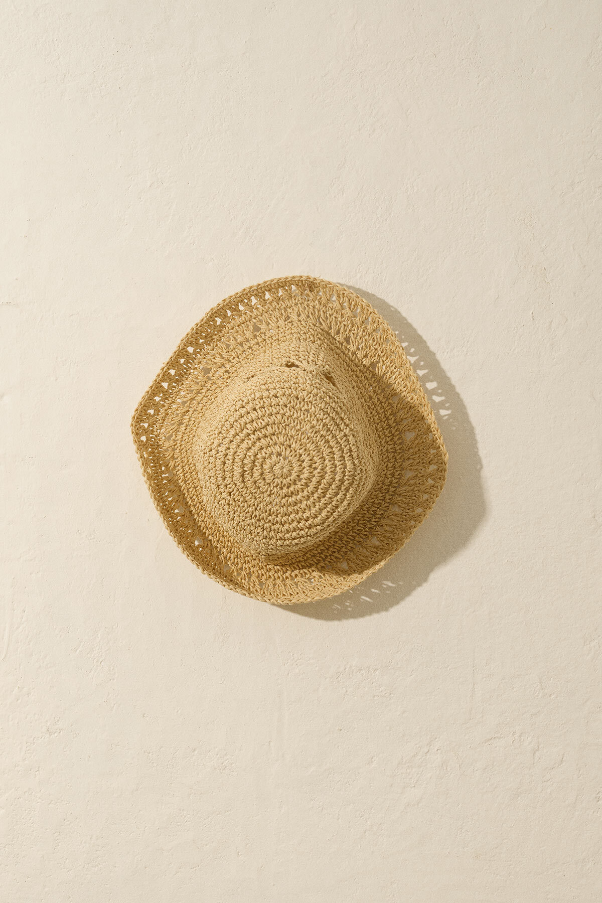 Dagi-Perforierter Strohhut in Beige 1