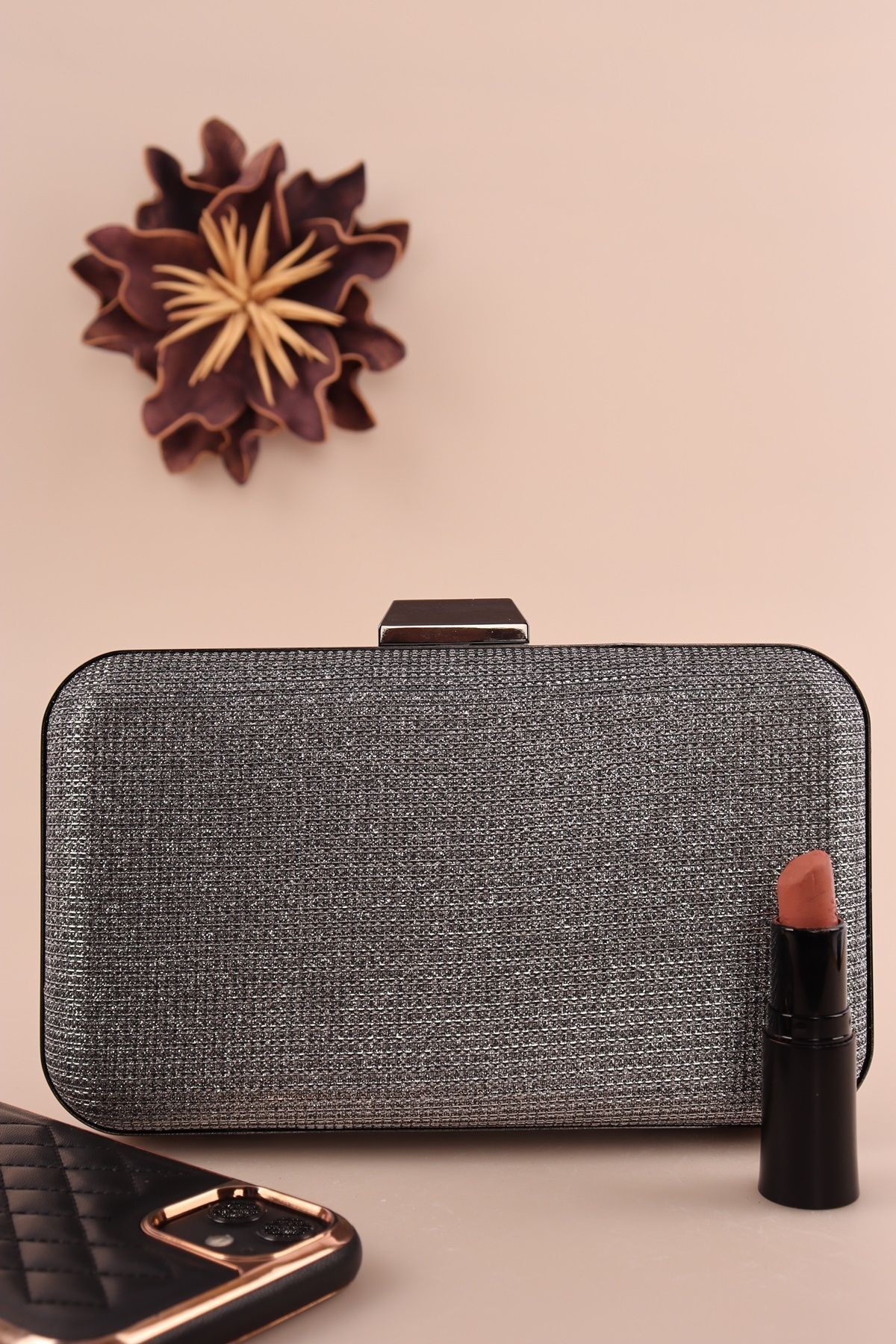 weem bag Elysara EB0237 | Çizgili Çupra Muhteşem Oval Kasa Abiye Çanta görsel 2