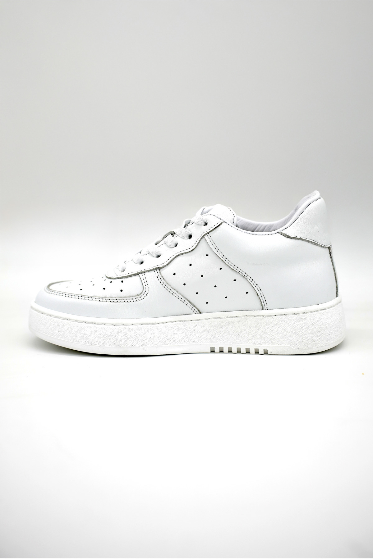 Elevold Luna Hakiki Deri 6 Cm Boy Uzatan Beyaz Kadın Spor Ayakkabı
