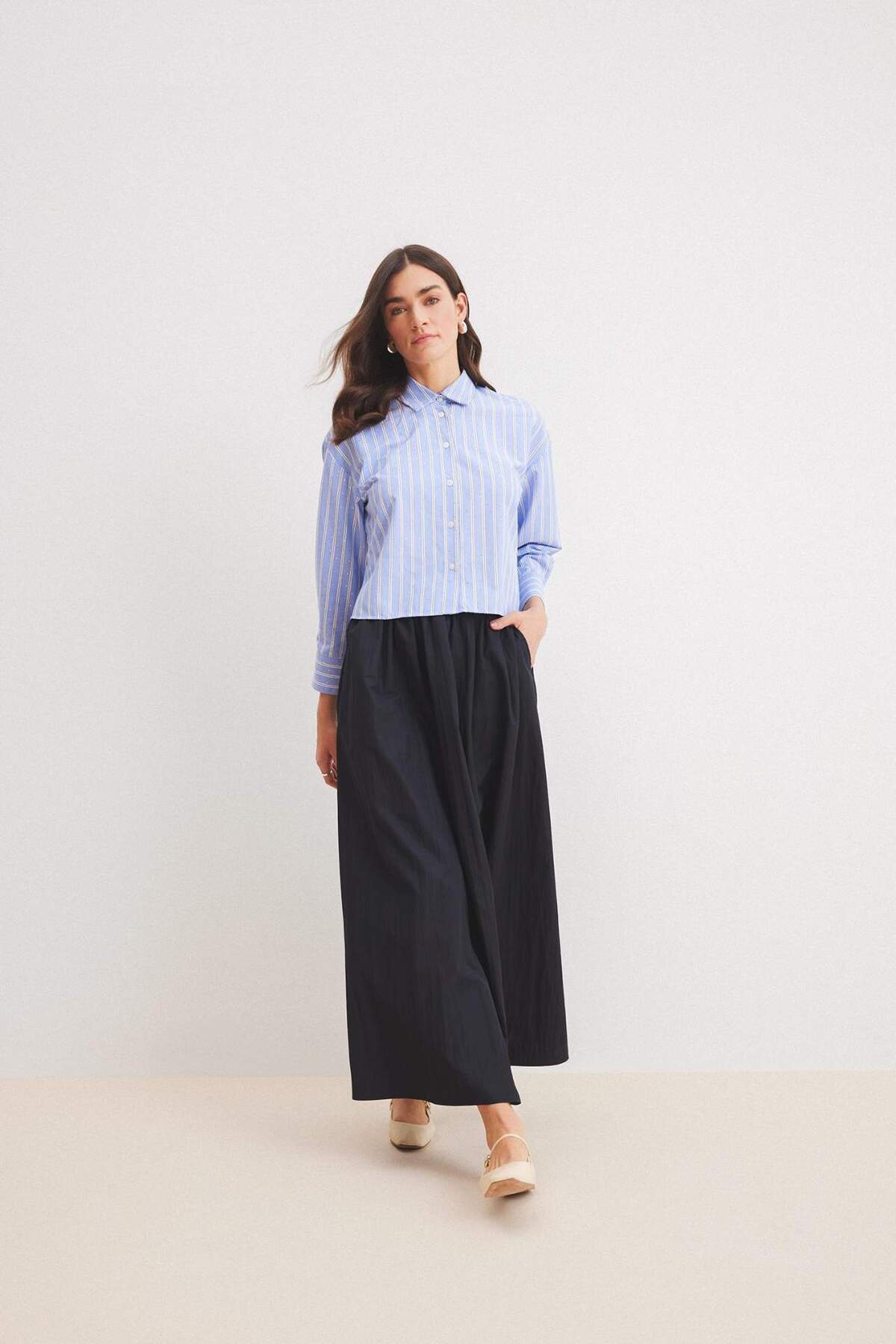 ブリーフィング HYBRID DOWN SKIRT 未使用タグ付希少同色ライン Defacto A-Line Elastic Waist Parachute Fabric Maxi Hijab Skirt