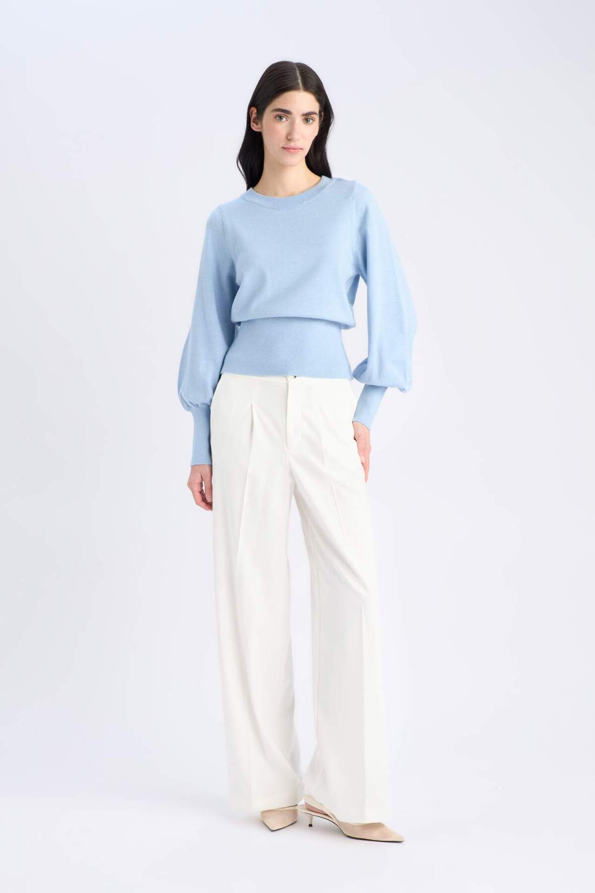 DeFacto-Regular Fit Велосипедний комір Basic Прямий трикотажний светр F0542AX24CW 2